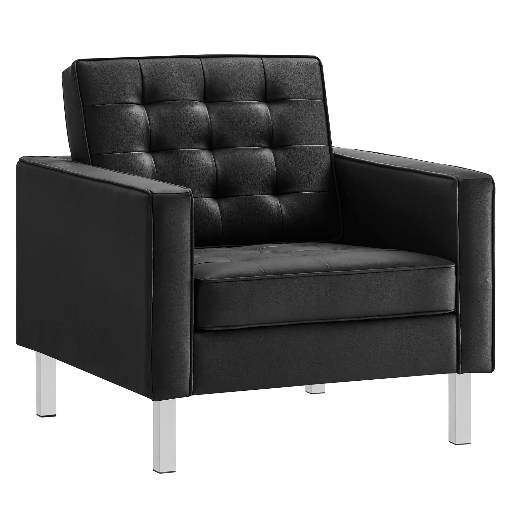 Loft Tufted Vegan Leather Armchair view 1