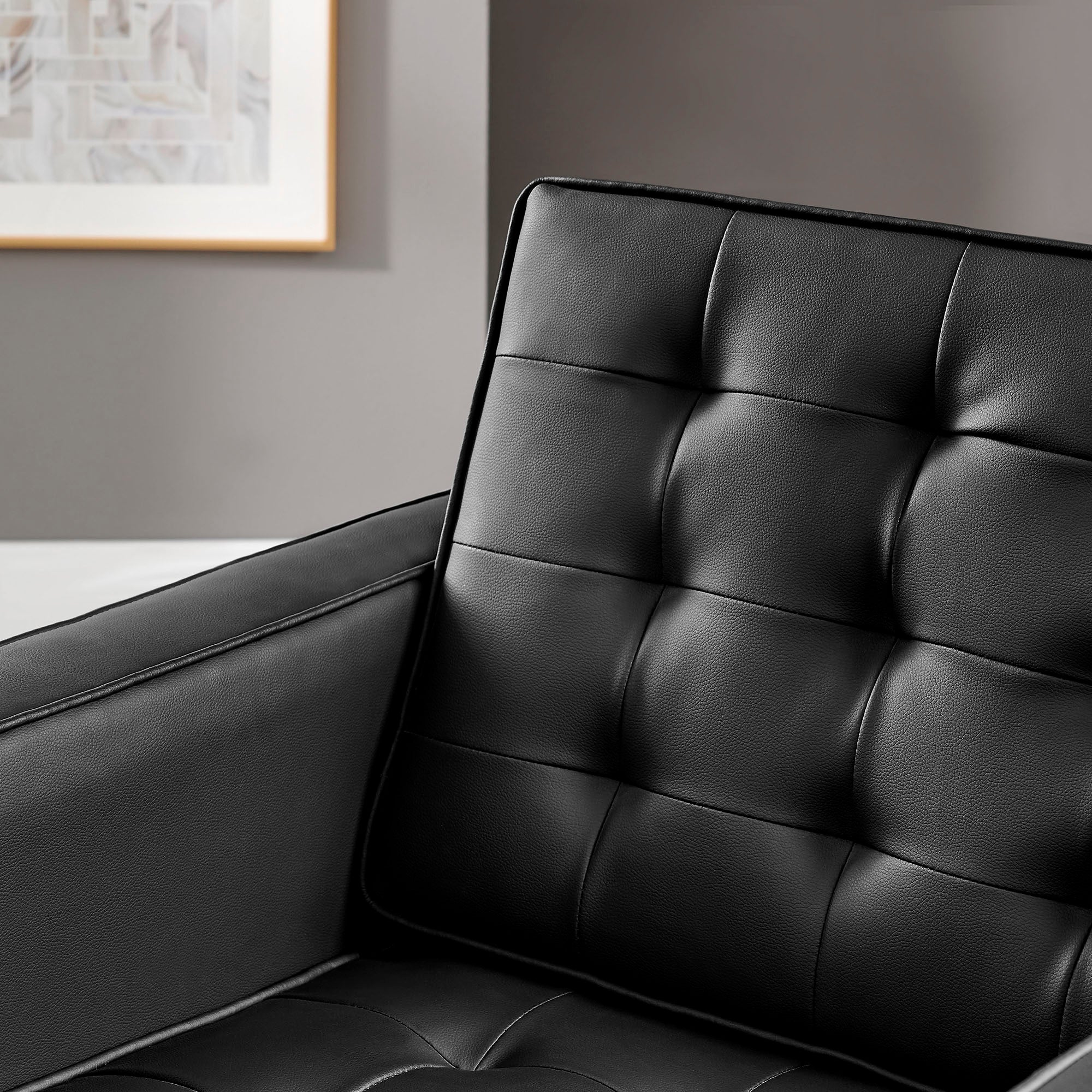 Loft Tufted Vegan Leather Armchair view 2