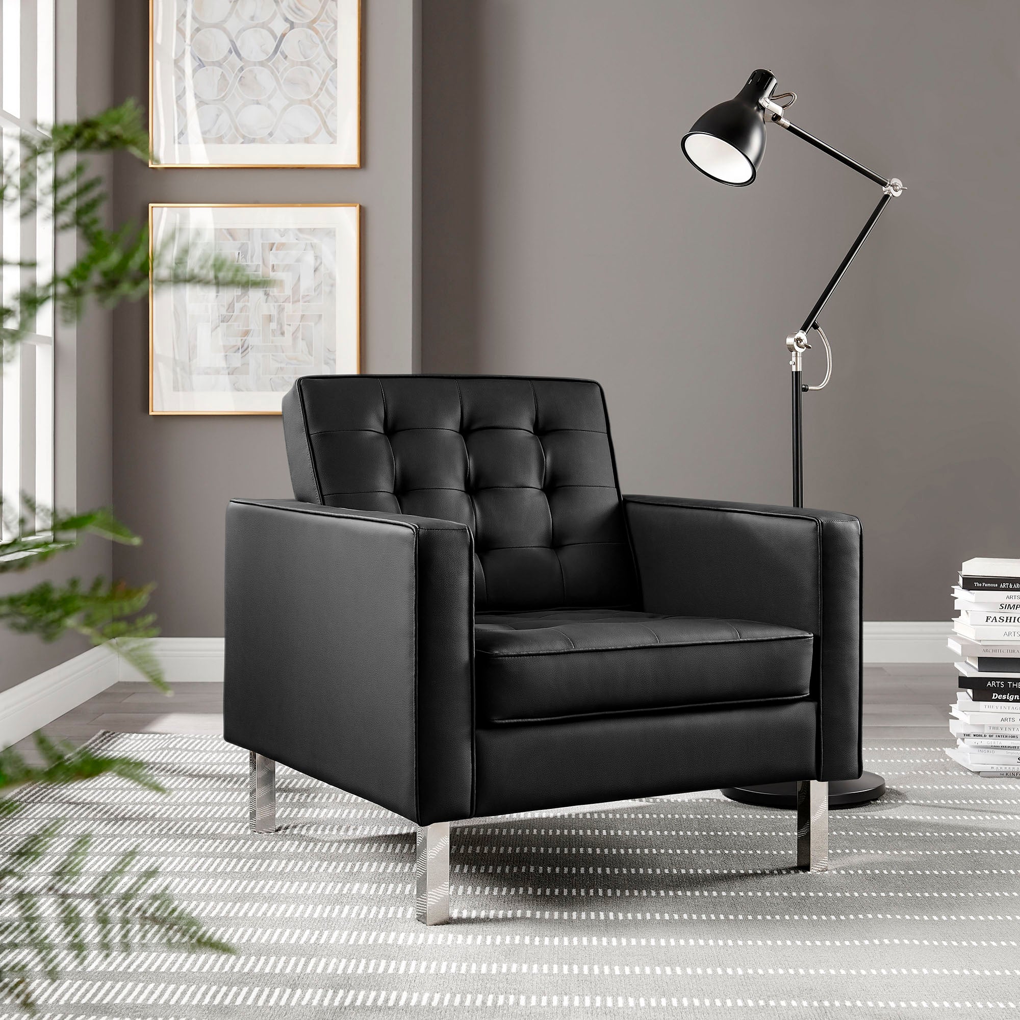 Loft Tufted Vegan Leather Armchair view 5