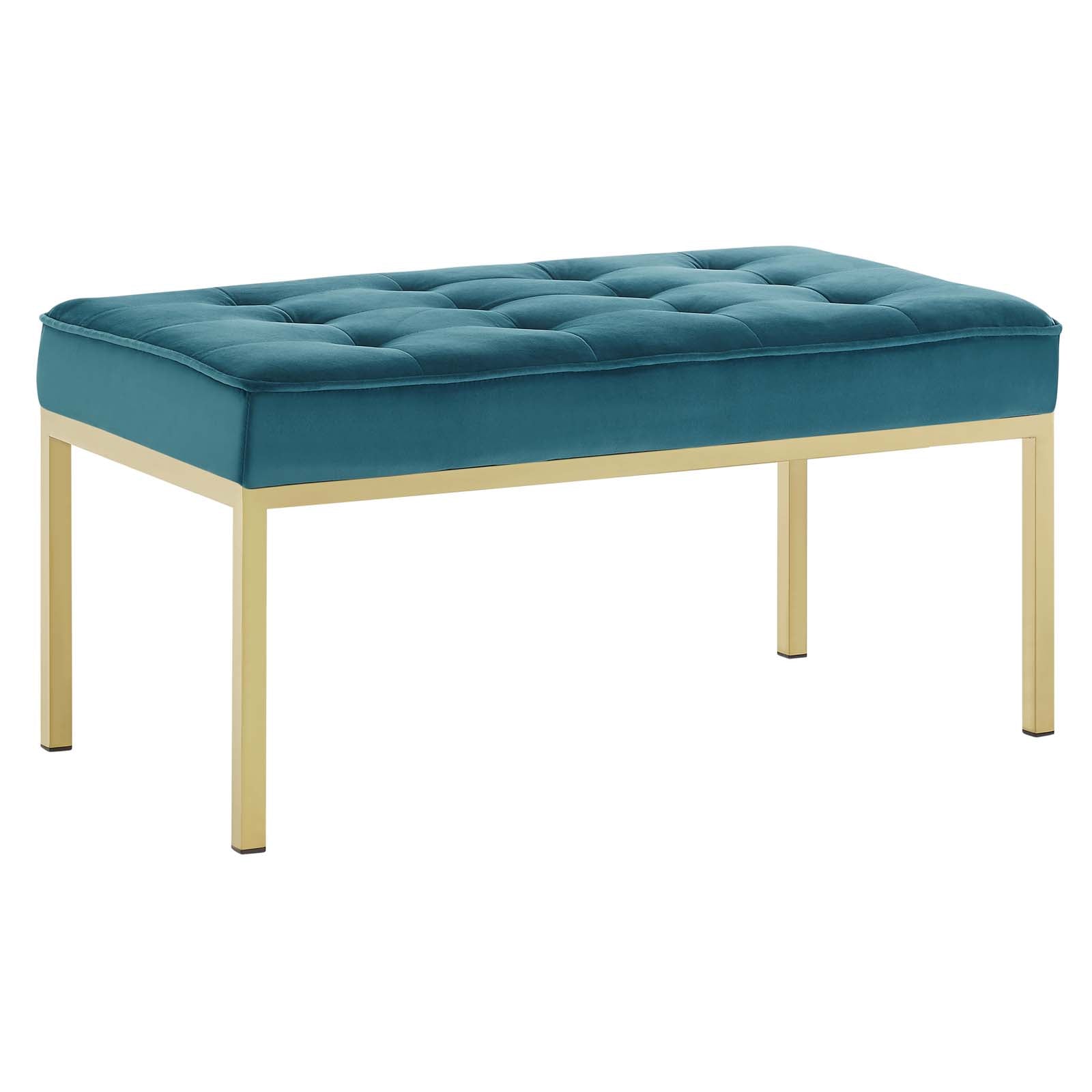 Loft Gold Stainless Steel Leg Medium Performance Velvet Bench - Image 7