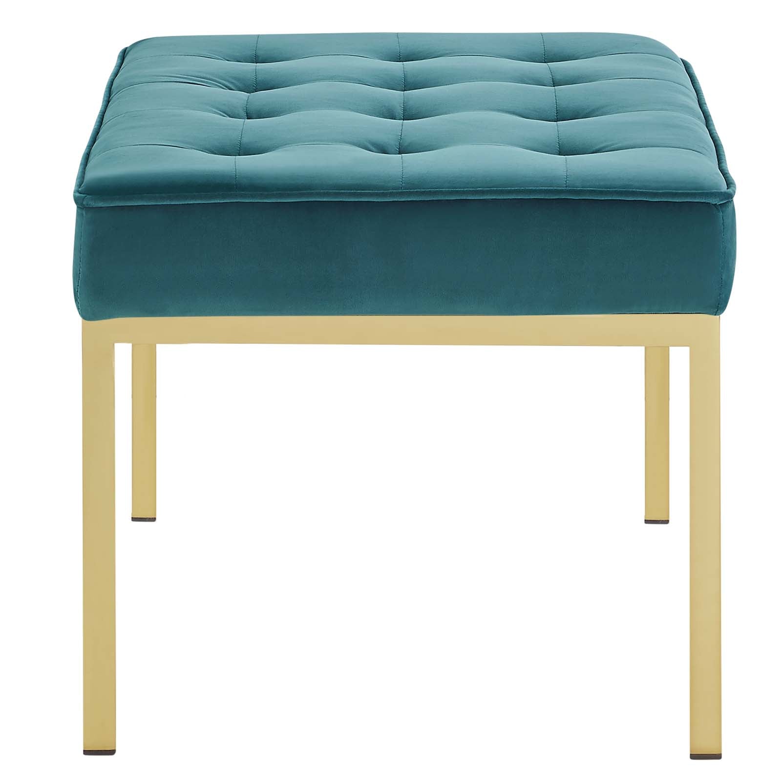 Loft Gold Stainless Steel Leg Medium Performance Velvet Bench - Image 9