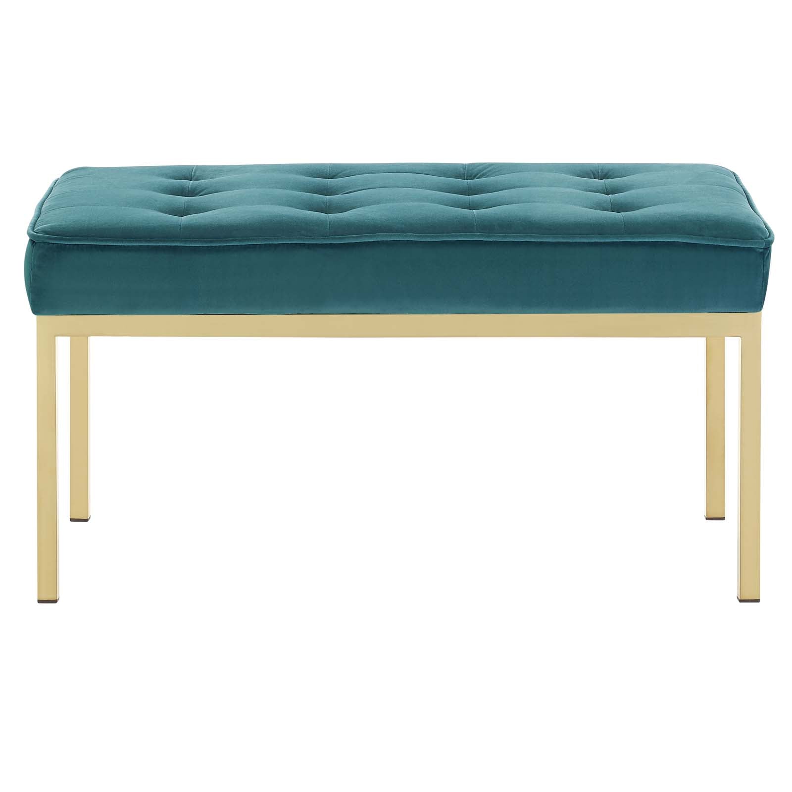 Loft Gold Stainless Steel Leg Medium Performance Velvet Bench - Image 10