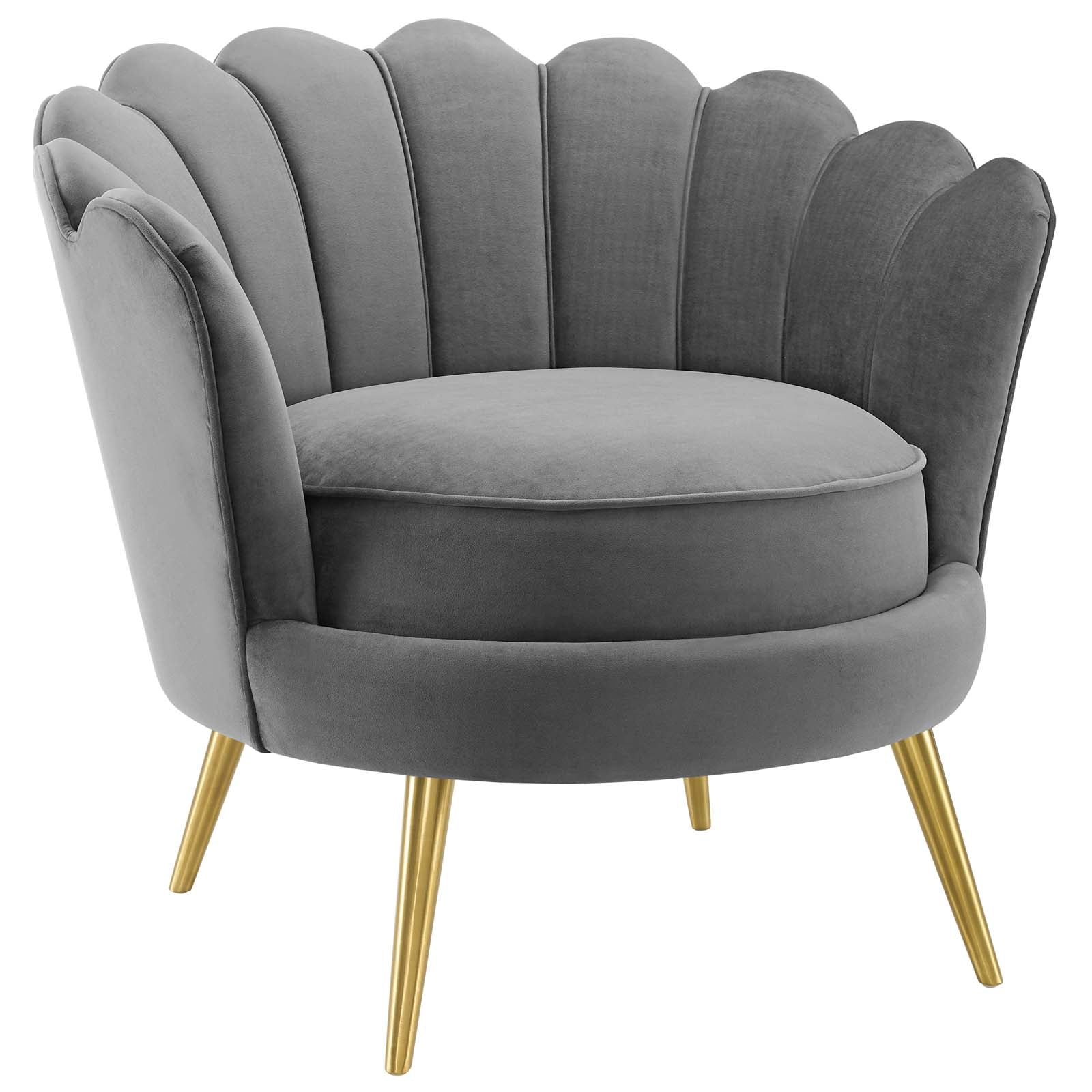 Admire Scalloped Edge Performance Velvet Accent Armchair view 8