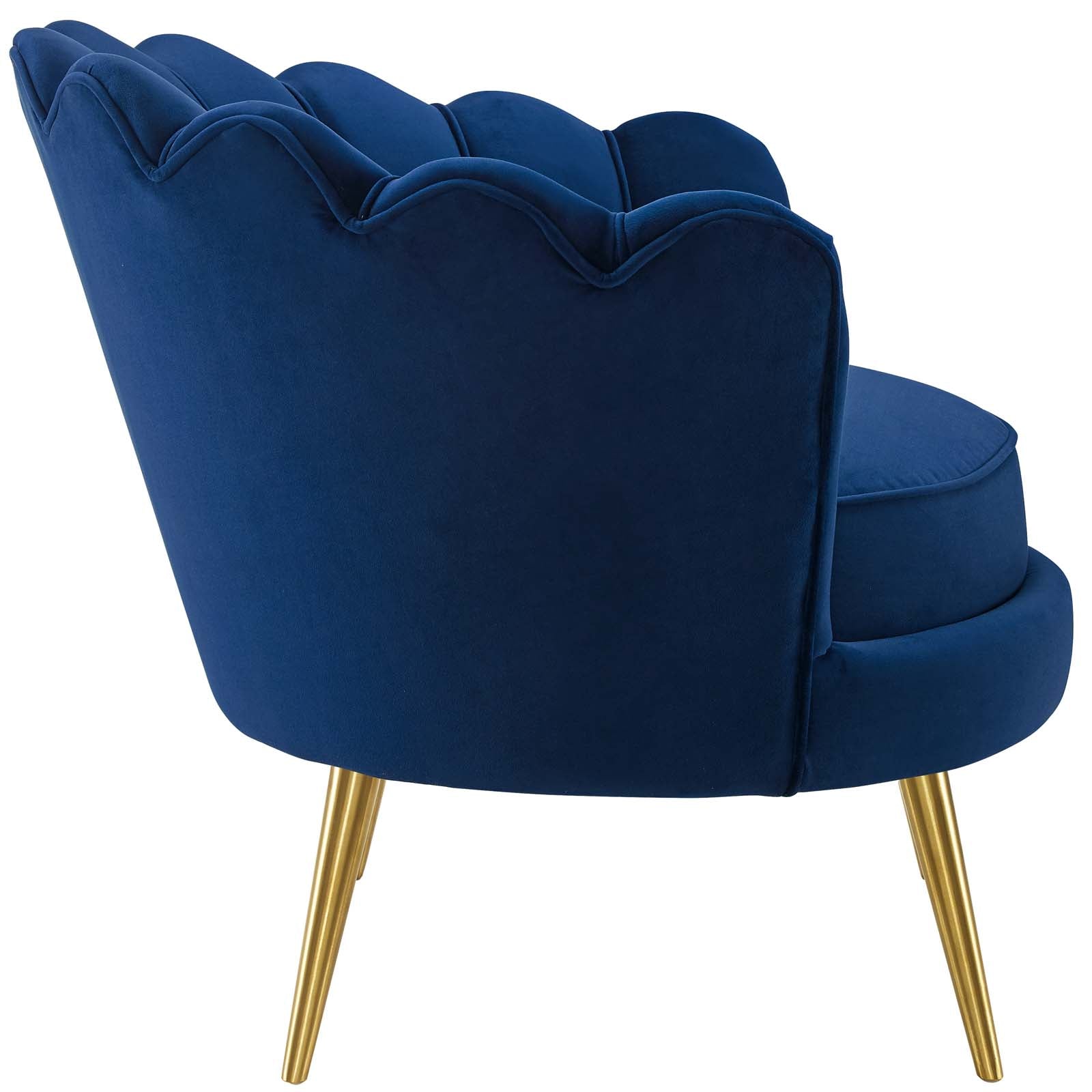 Admire Scalloped Edge Performance Velvet Accent Armchair view 4