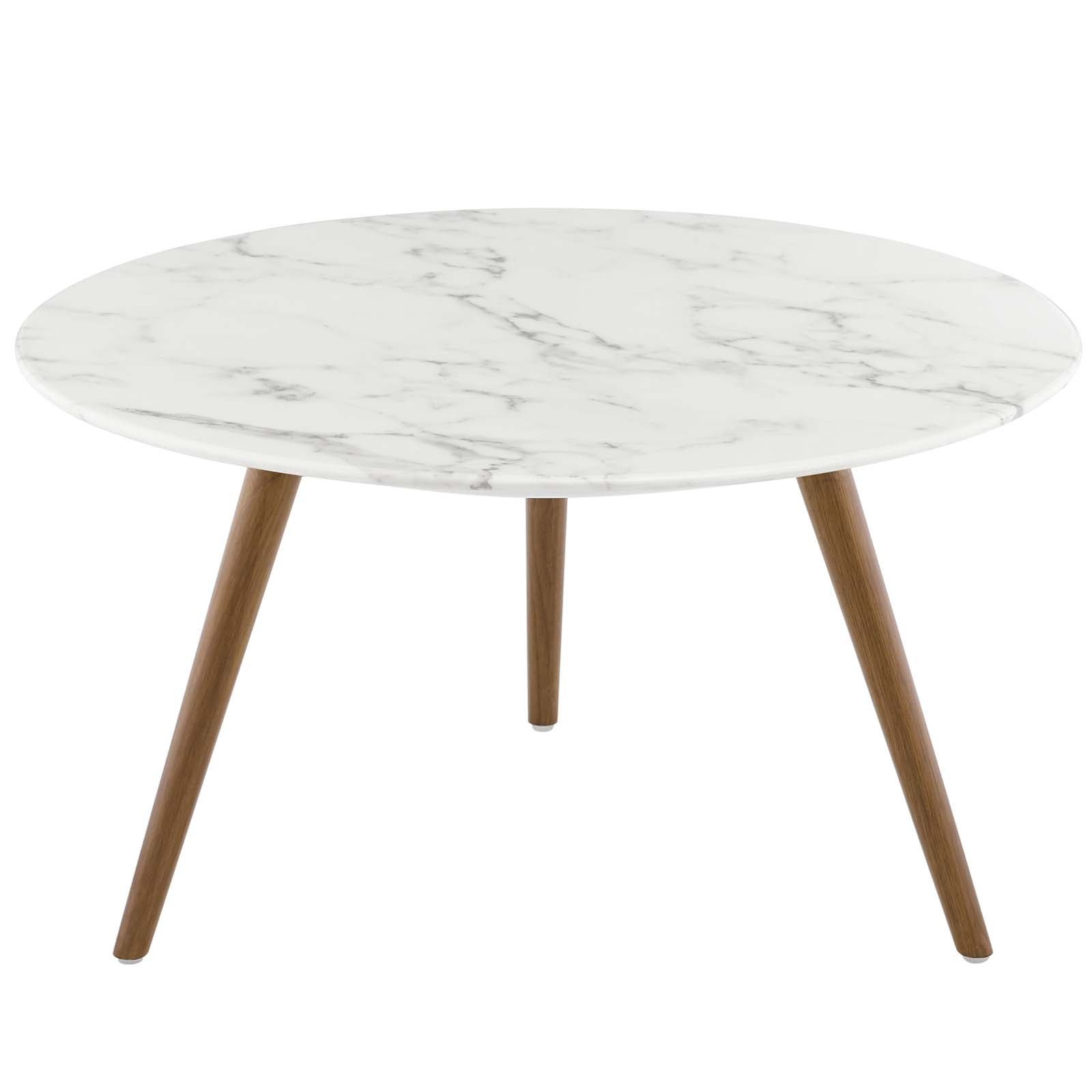 Lippa Round Artificial Marble Coffee Table with Tripod Base - Image 5
