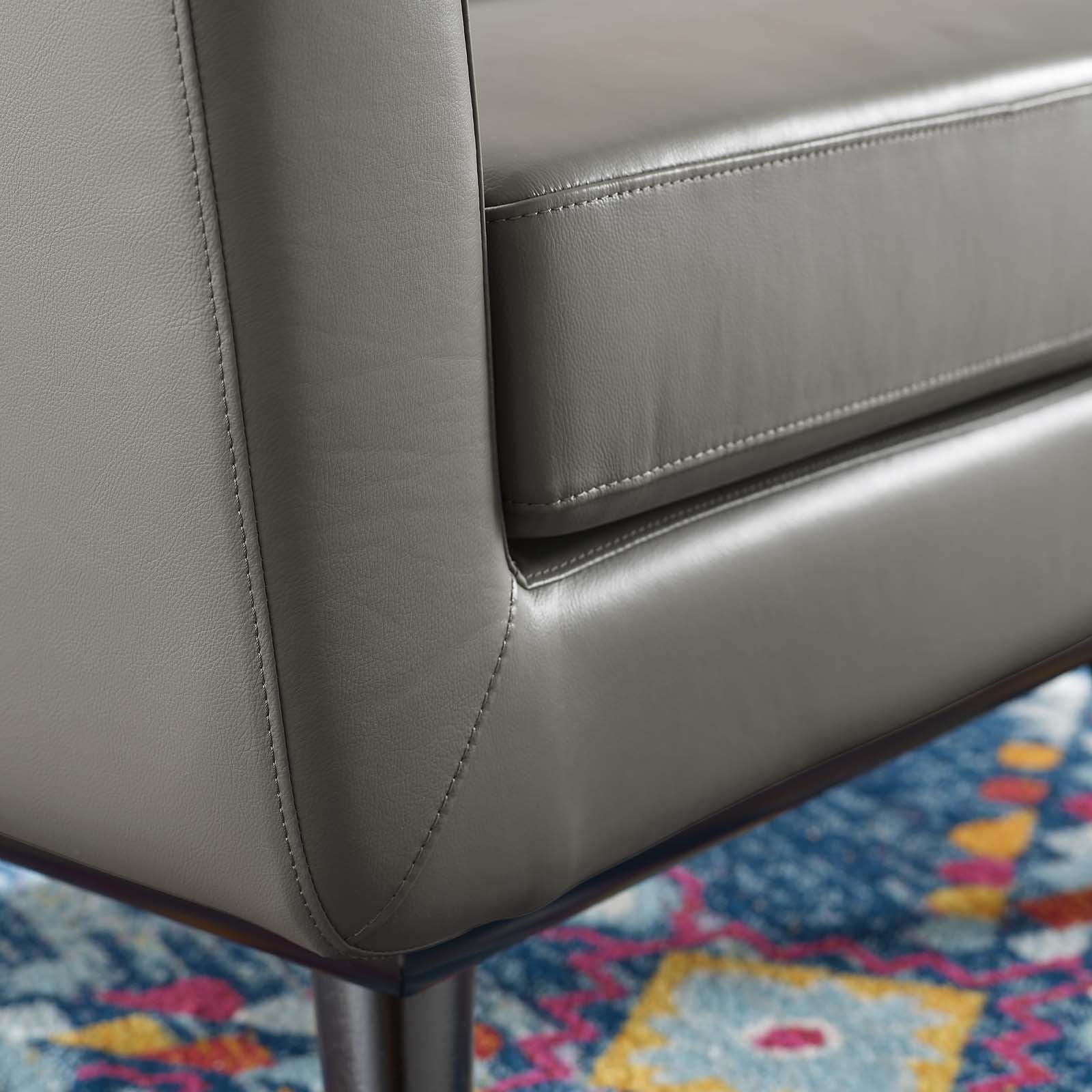Engage Top-Grain Leather Living Room Lounge Accent Armchair view 3