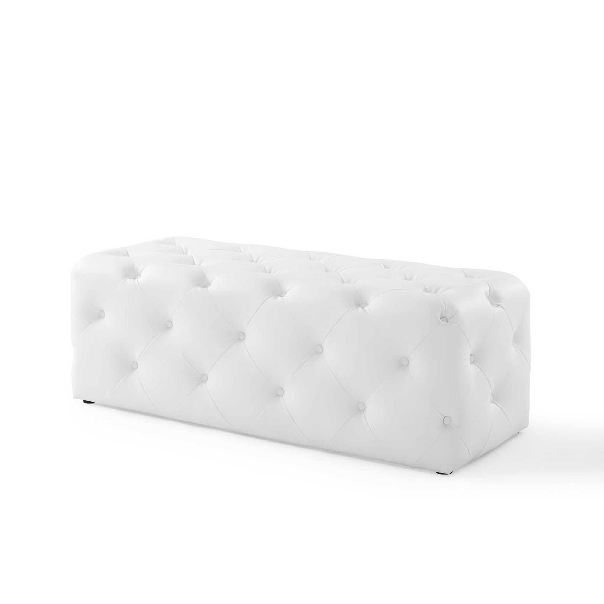 Amour 48″ Tufted Button Entryway Faux Leather Bench view 6