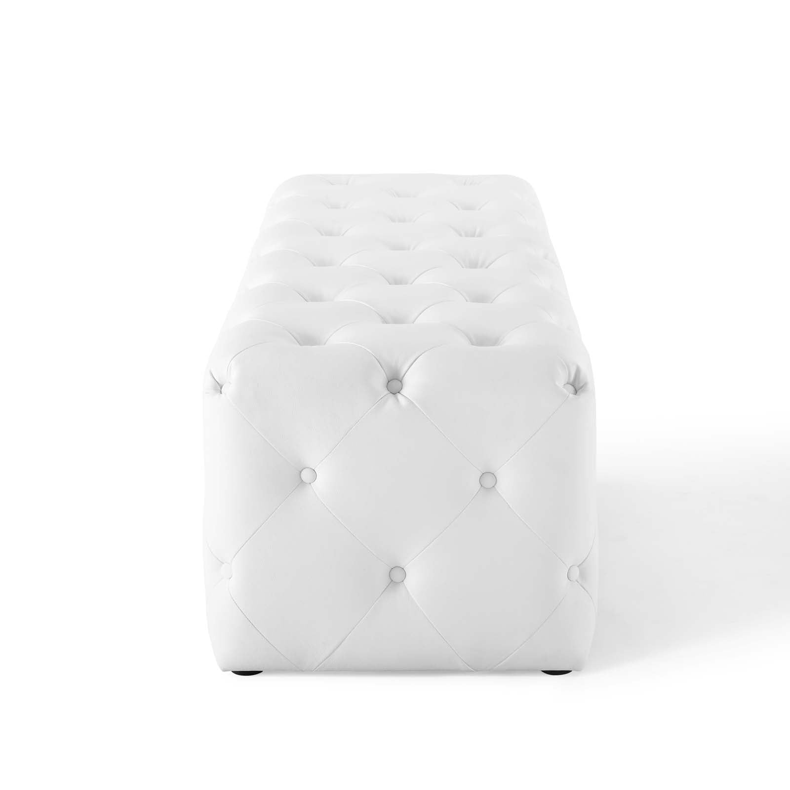 Amour 60″ Tufted Button Entryway Faux Leather Bench view 5