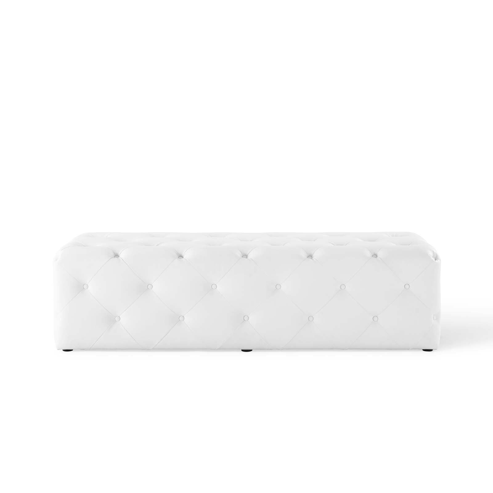 Amour 60″ Tufted Button Entryway Faux Leather Bench view 6