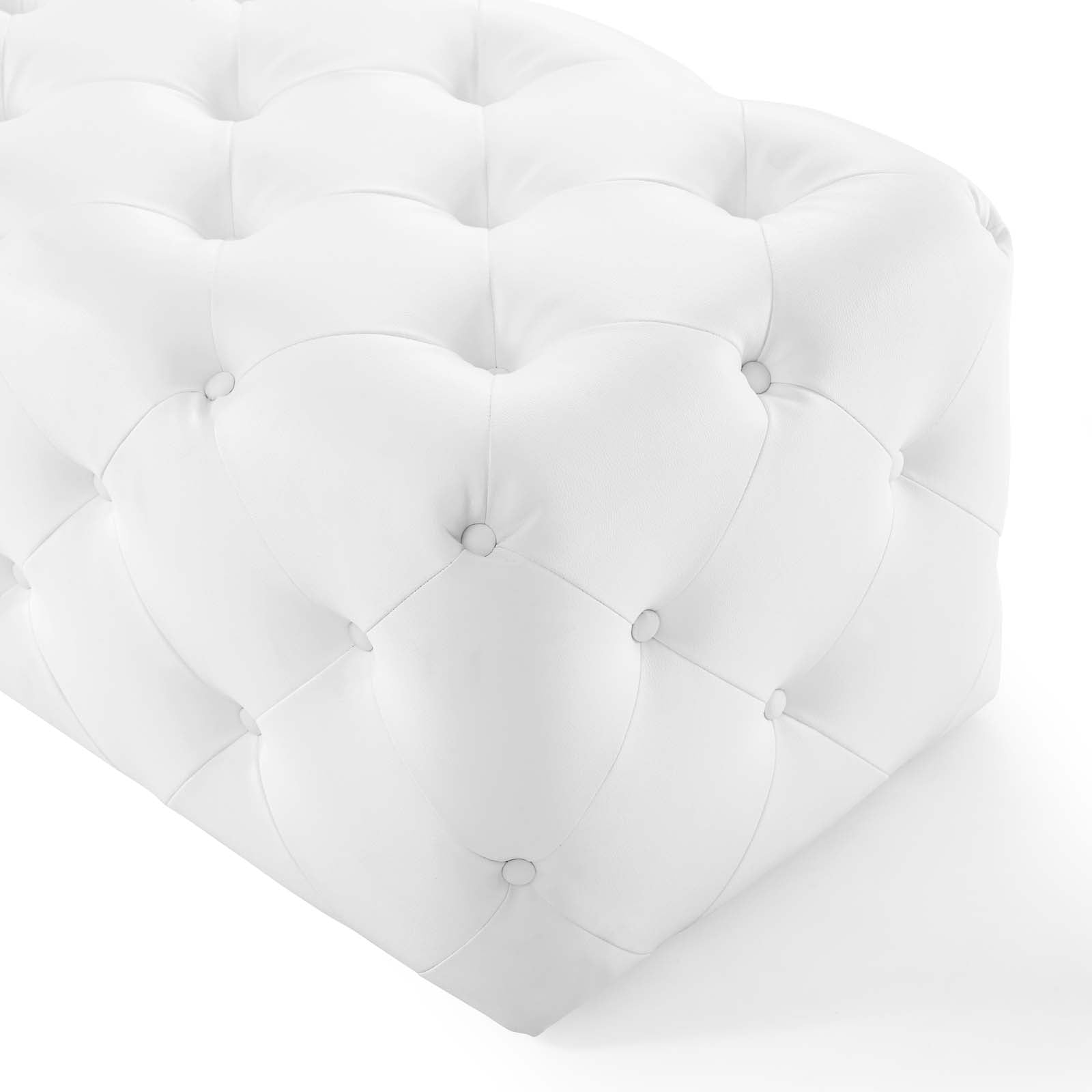 Amour 60″ Tufted Button Entryway Faux Leather Bench view 7