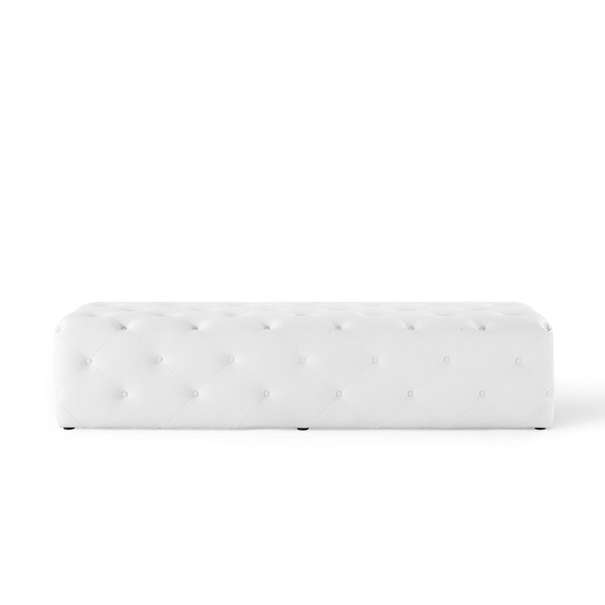Amour 72″ Tufted Button Entryway Faux Leather Bench view 6
