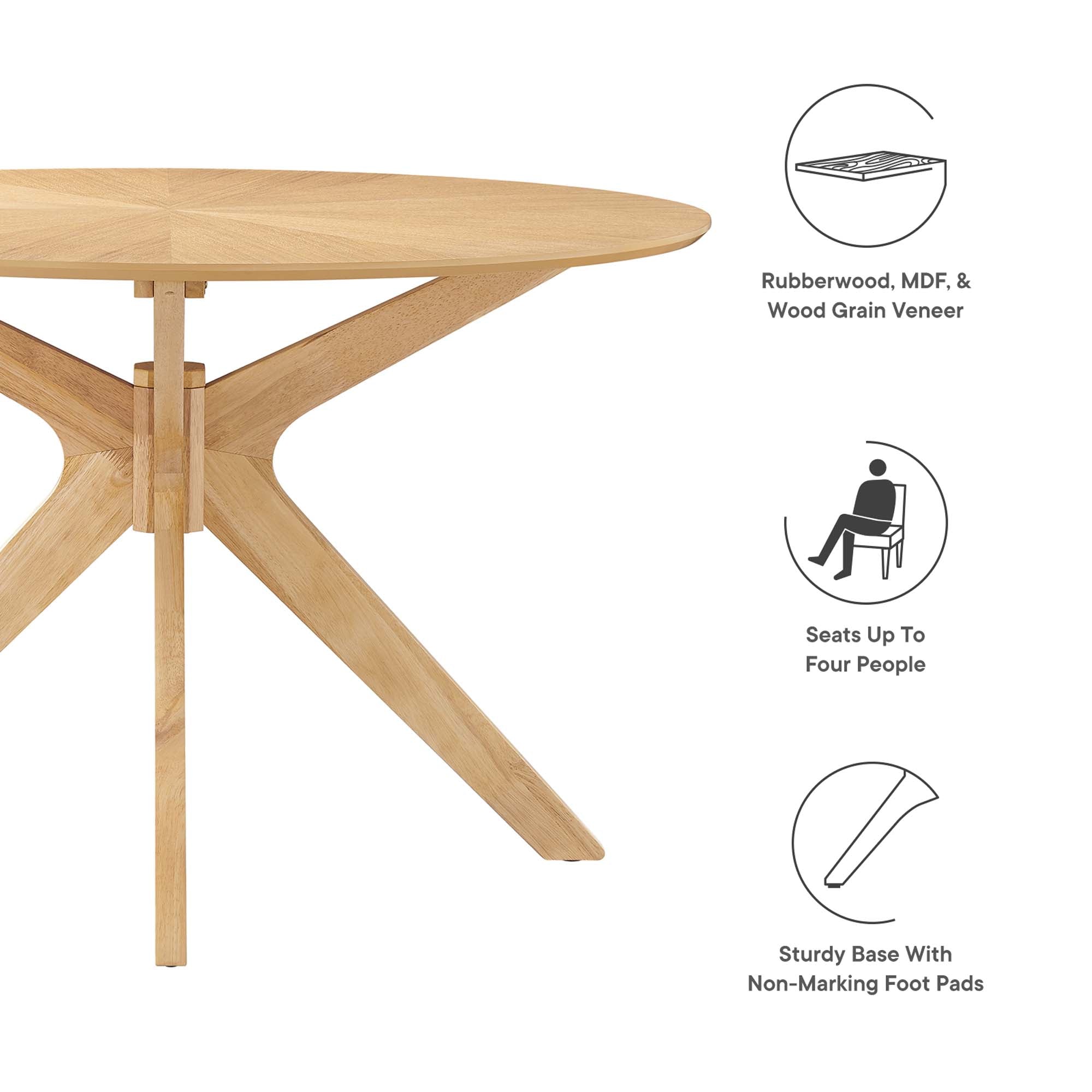 Crossroads 47″ Round Wood Dining Table view 3