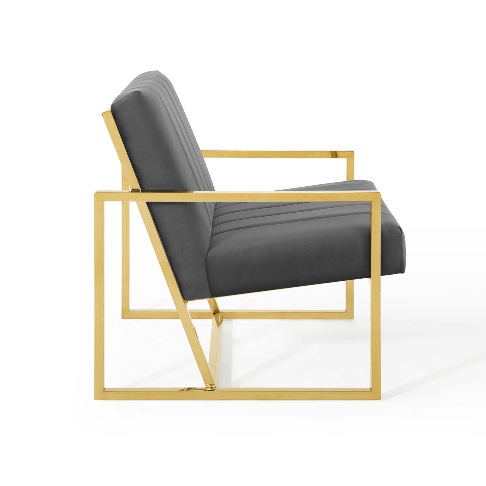 Inspire Channel Tufted Performance Velvet Armchair view 6