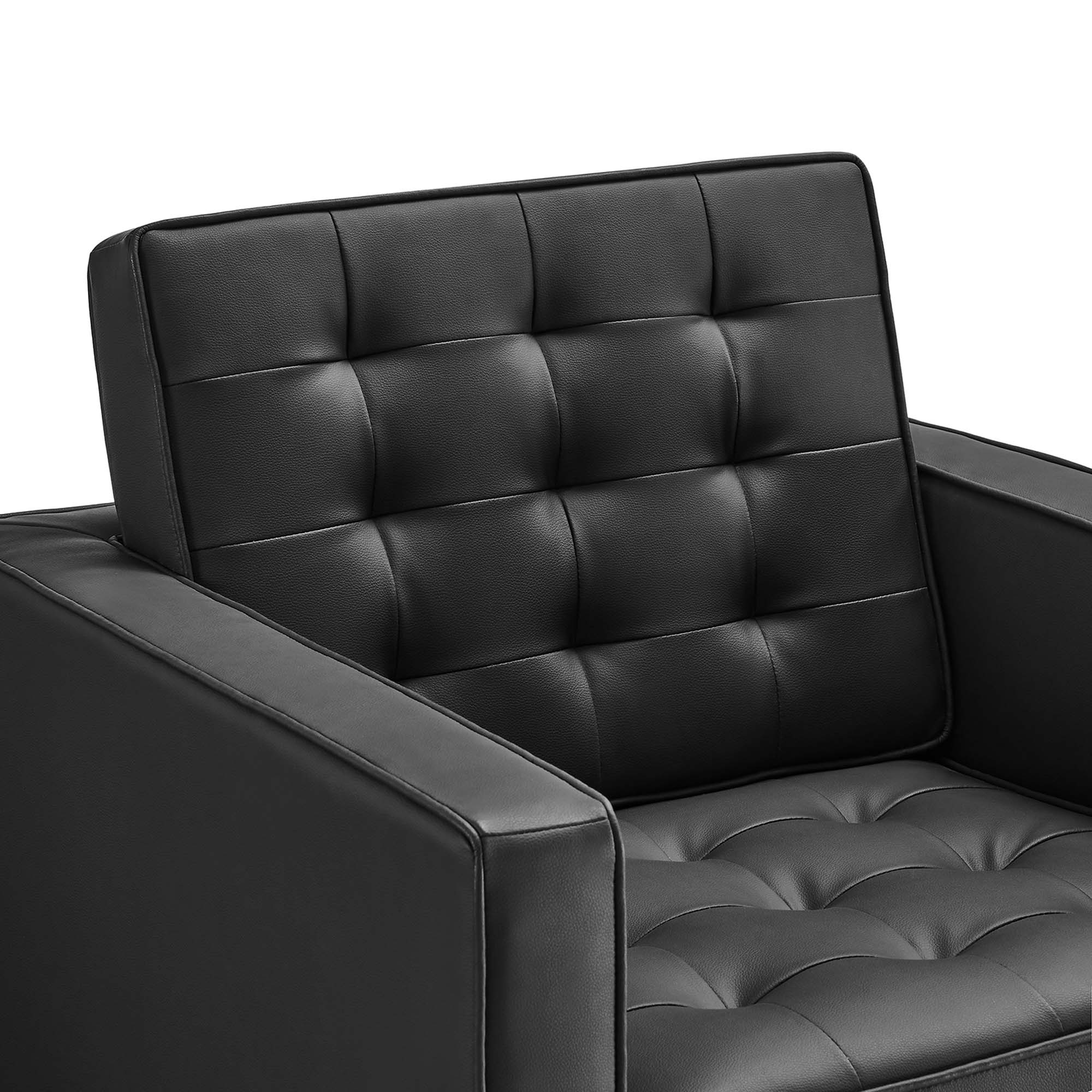 Loft Tufted Vegan Leather Armchairs – Set of 2 view 8