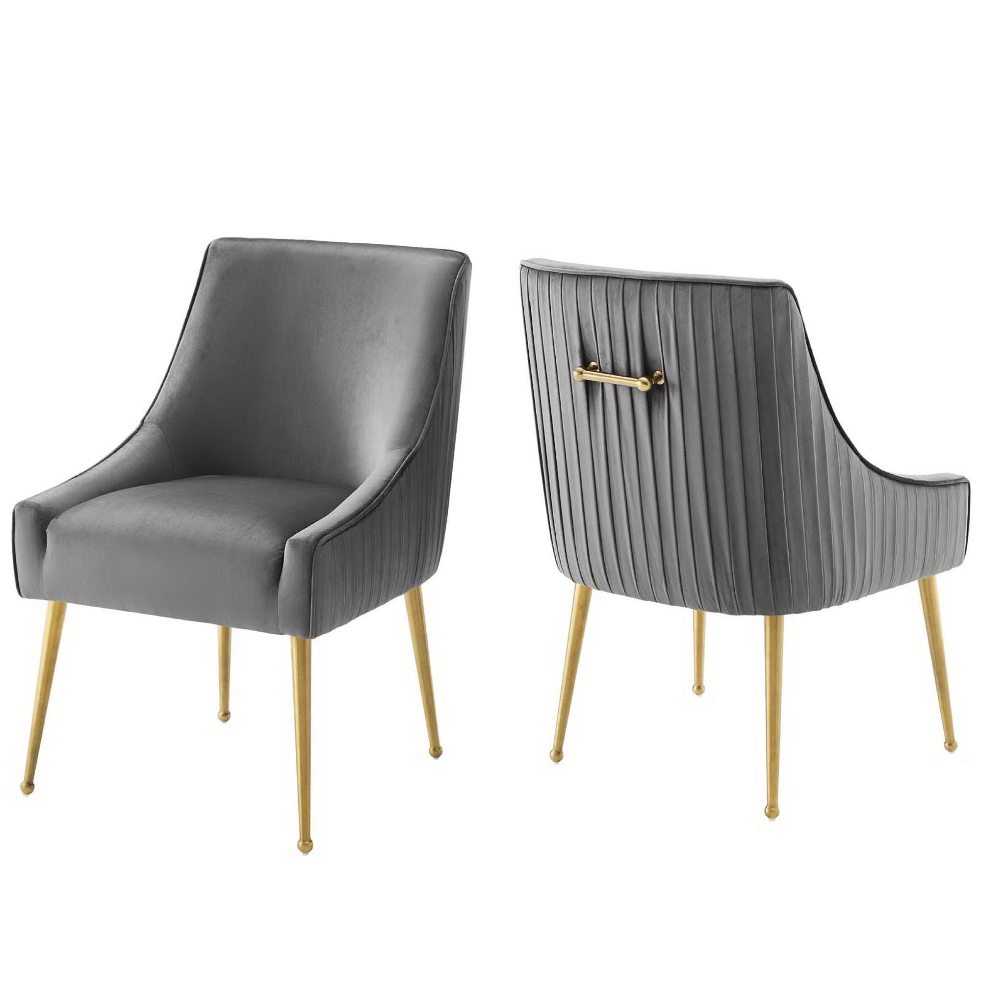 Discern Pleated Back Upholstered Performance Velvet Dining Chair Set of 2 view 1