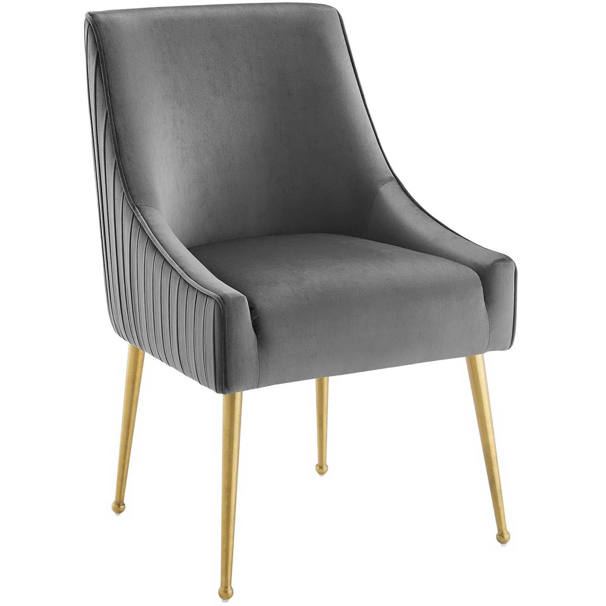 Discern Pleated Back Upholstered Performance Velvet Dining Chair Set of 2 view 3