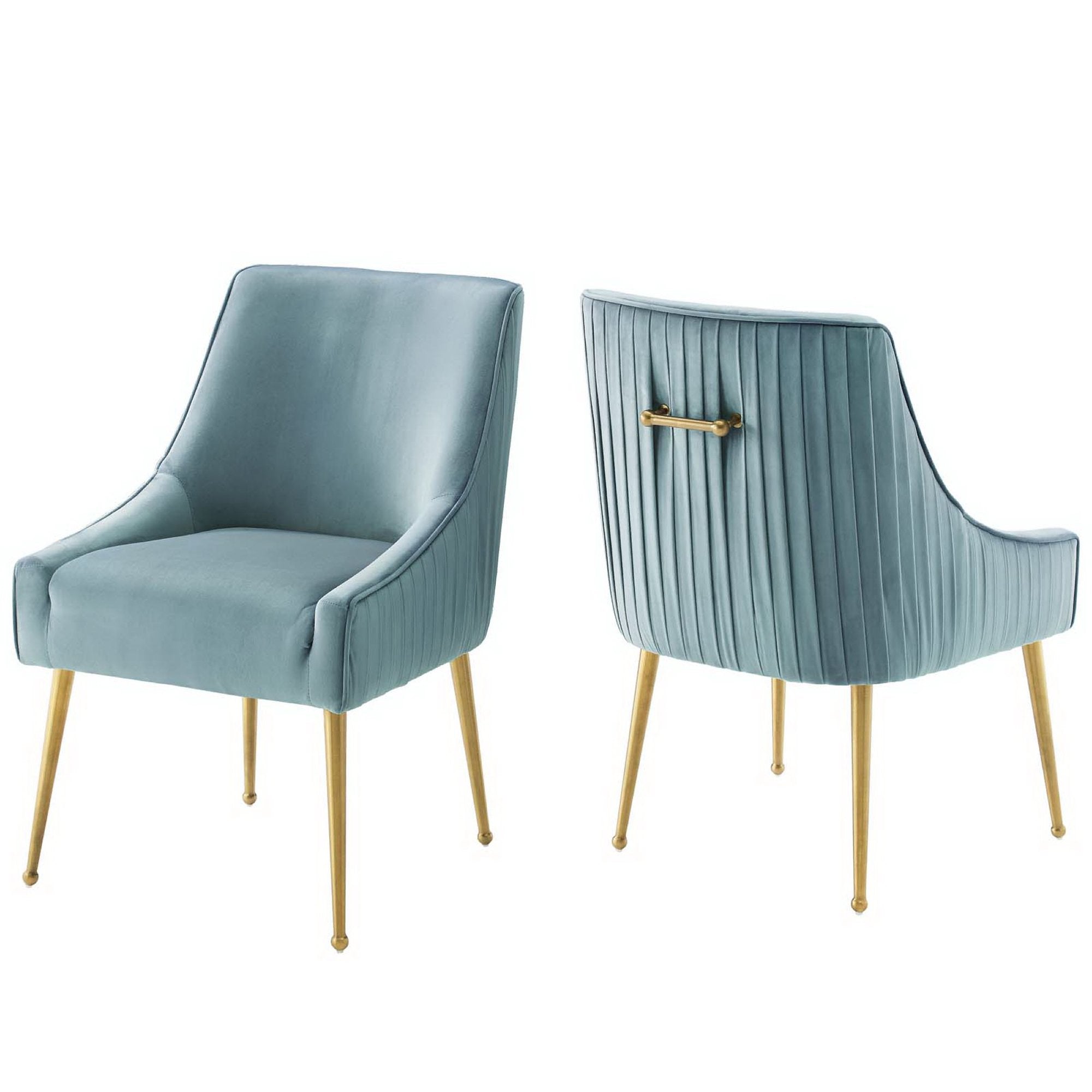 Discern Pleated Back Upholstered Performance Velvet Dining Chair Set of 2 view 6