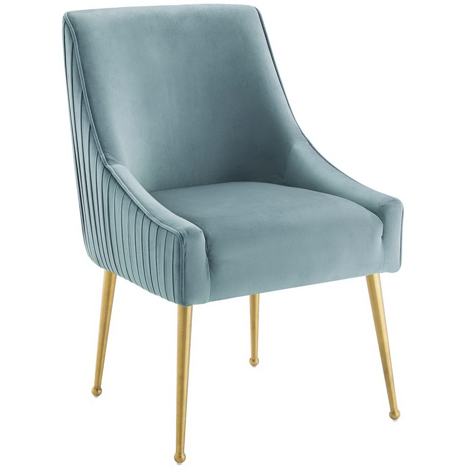Discern Pleated Back Upholstered Performance Velvet Dining Chair Set of 2 view 7