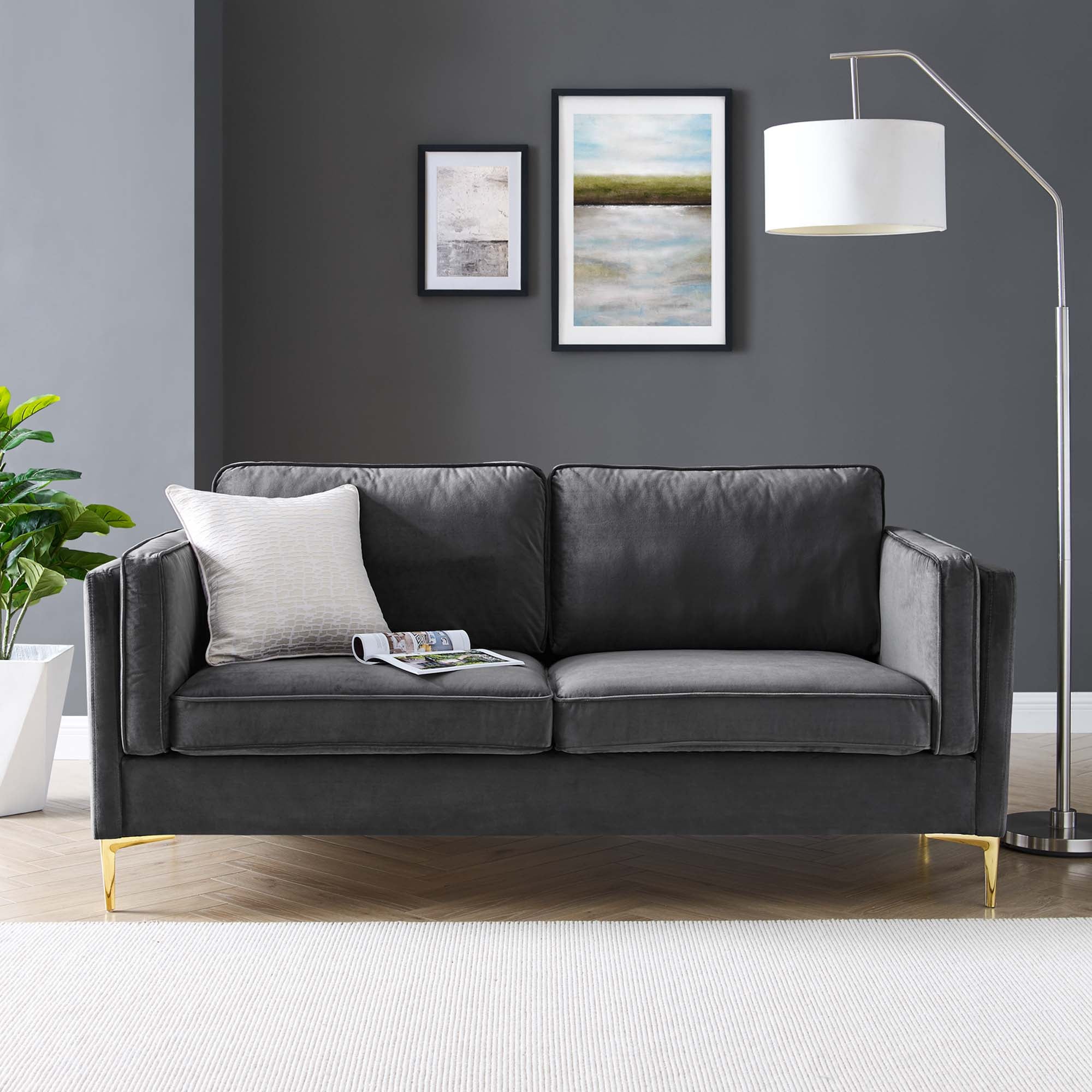 Kaiya Performance Velvet Sofa view 2