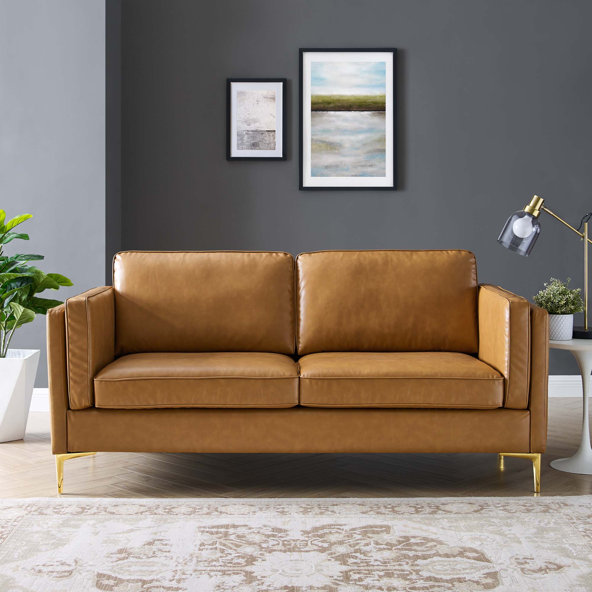 Kaiya Vegan Leather Sofa view 2