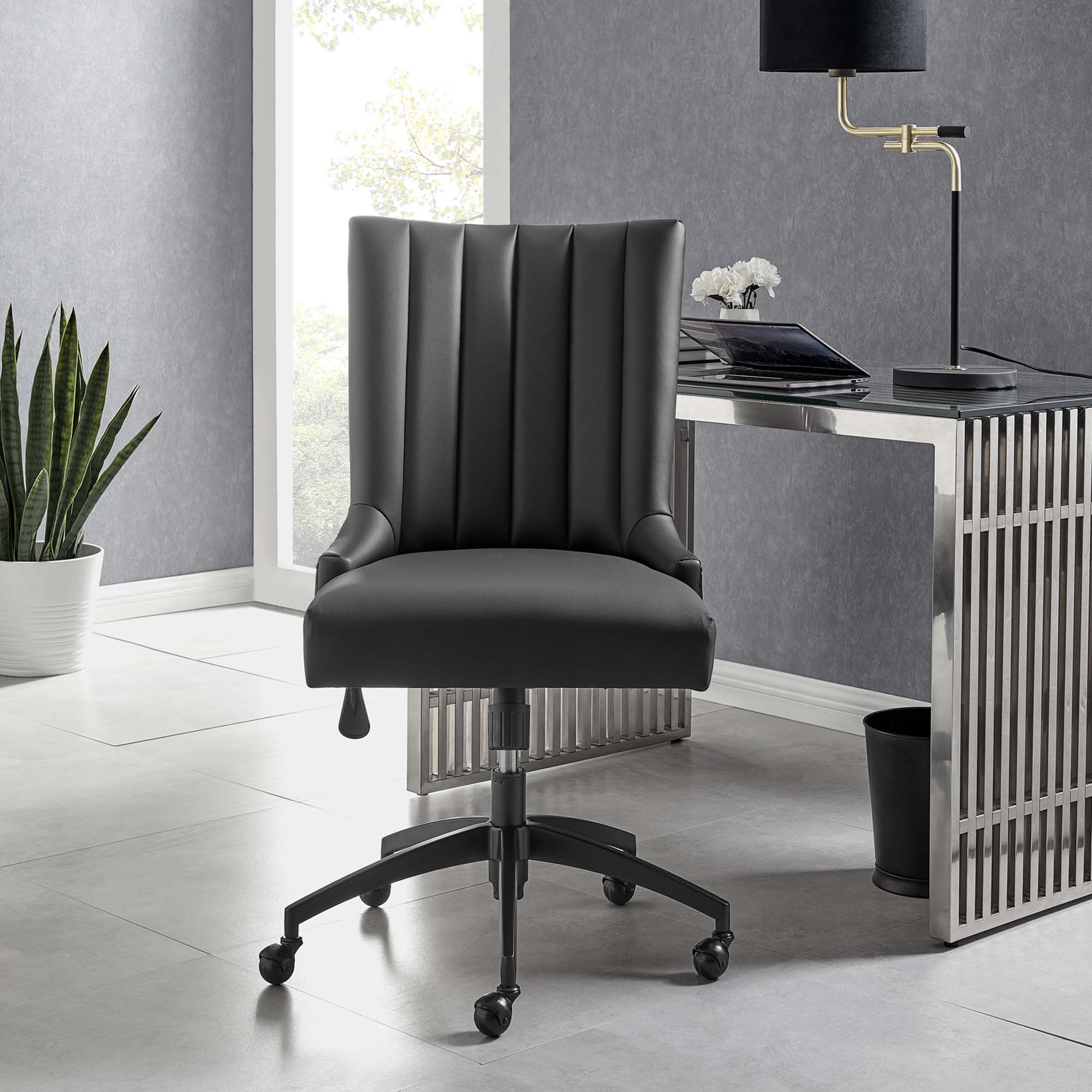 Empower Channel Tufted Vegan Leather Office Chair - Image 3