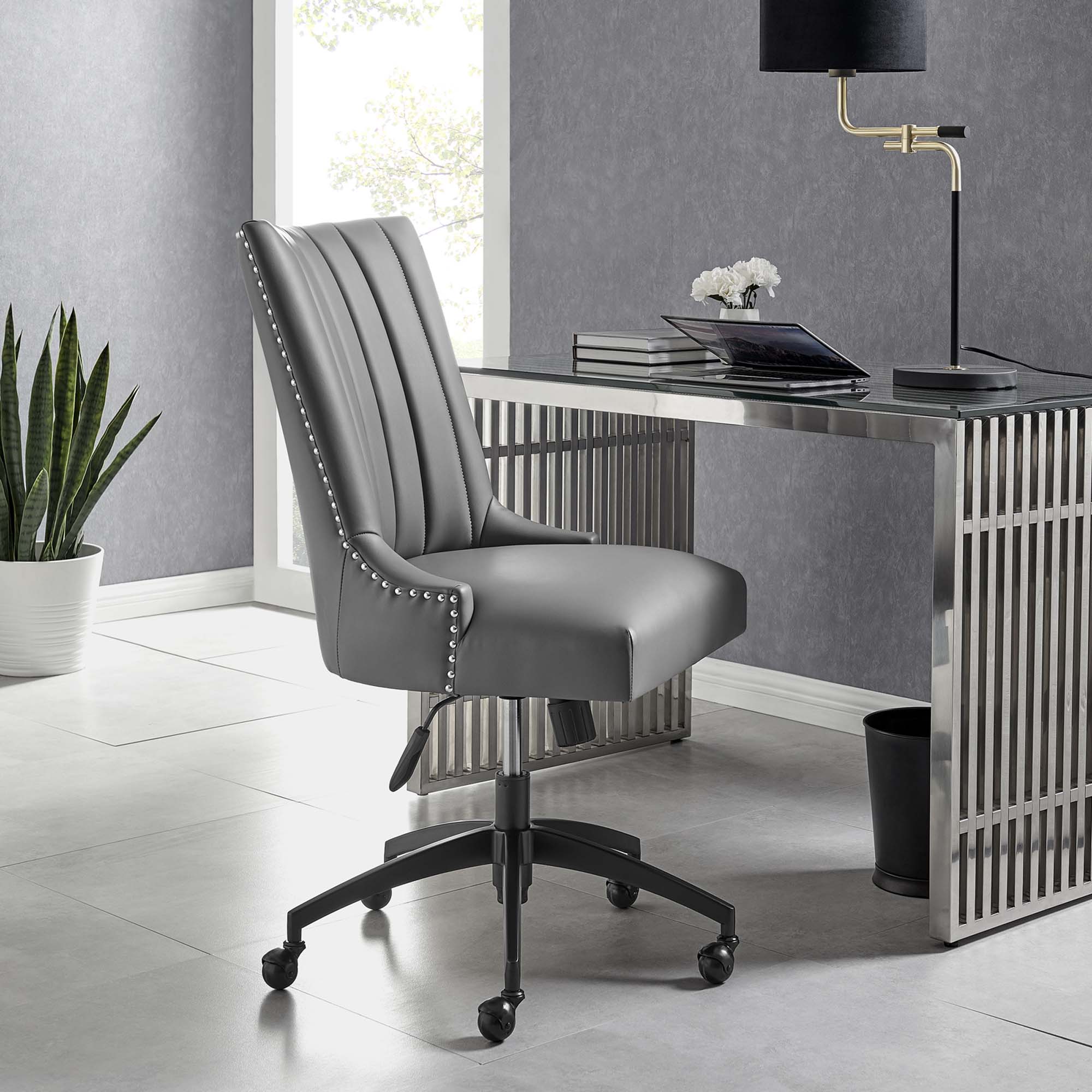 Empower Channel Tufted Vegan Leather Office Chair - Image 10