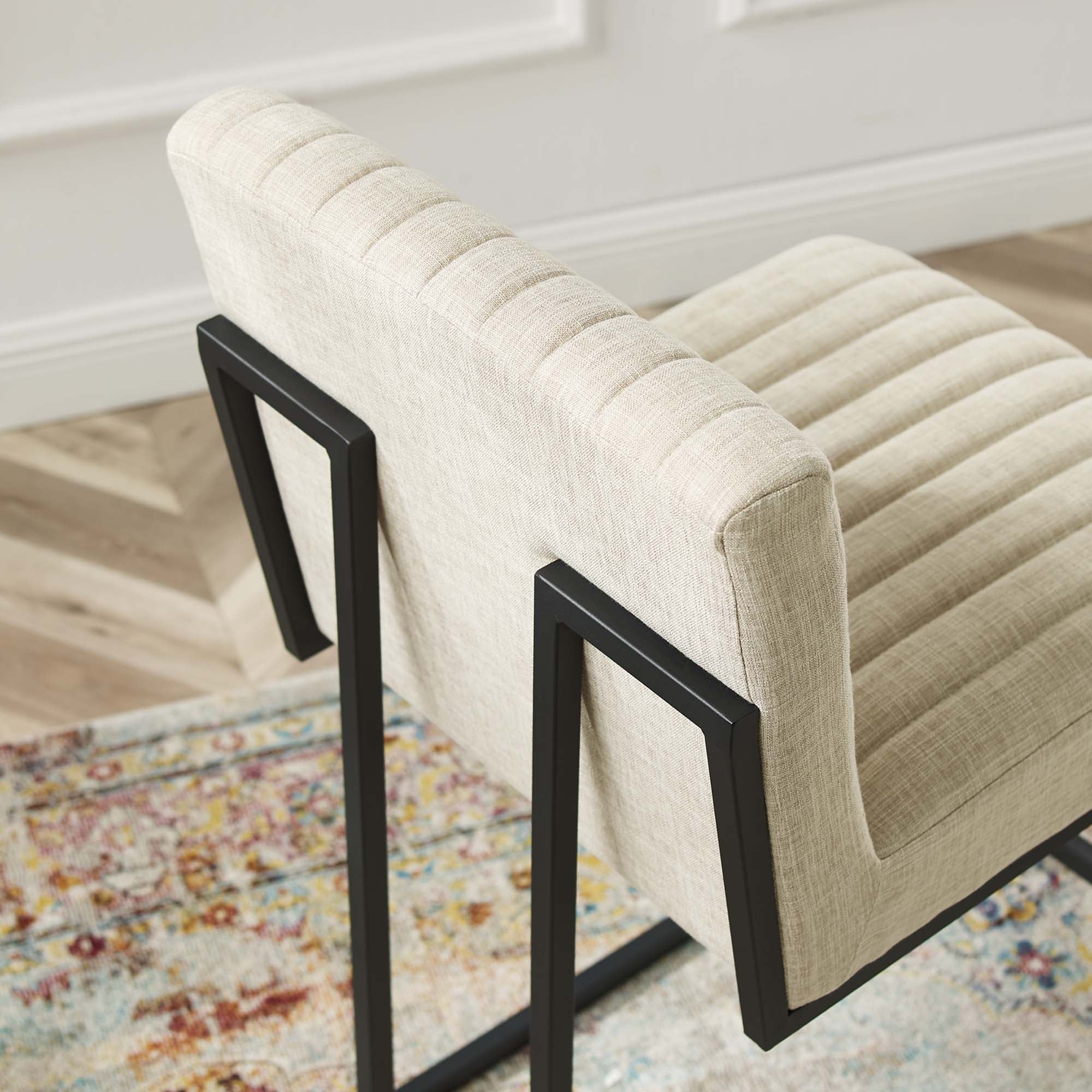 Indulge Channel Tufted Fabric Counter Stool - Image 4