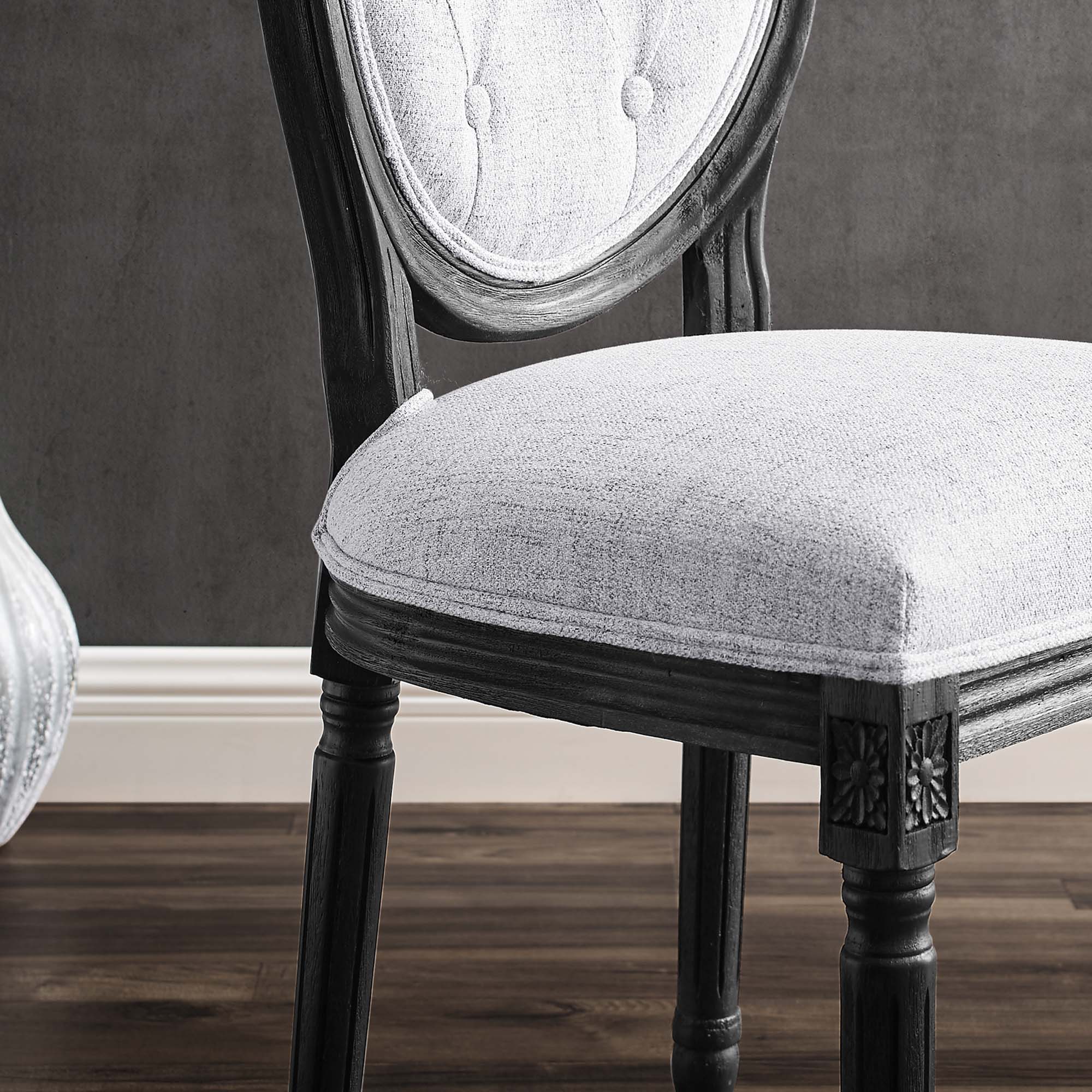 Arise Vintage French Upholstered Fabric Dining Side Chair view 3