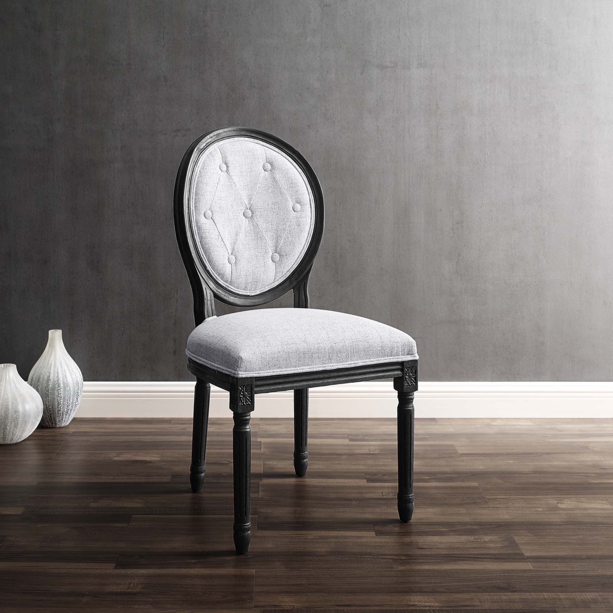 Arise Vintage French Upholstered Fabric Dining Side Chair view 2