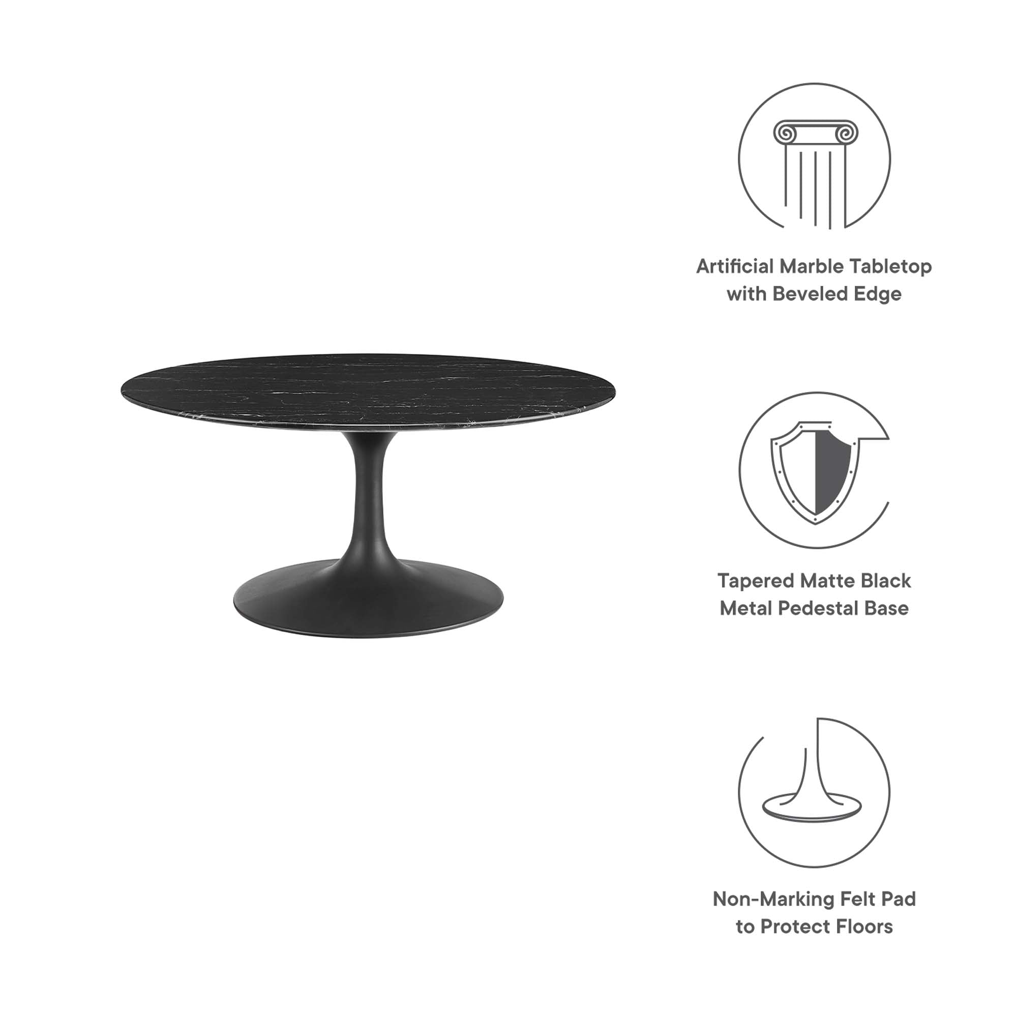 Lippa Round Artificial Marble Coffee Table - Image 10