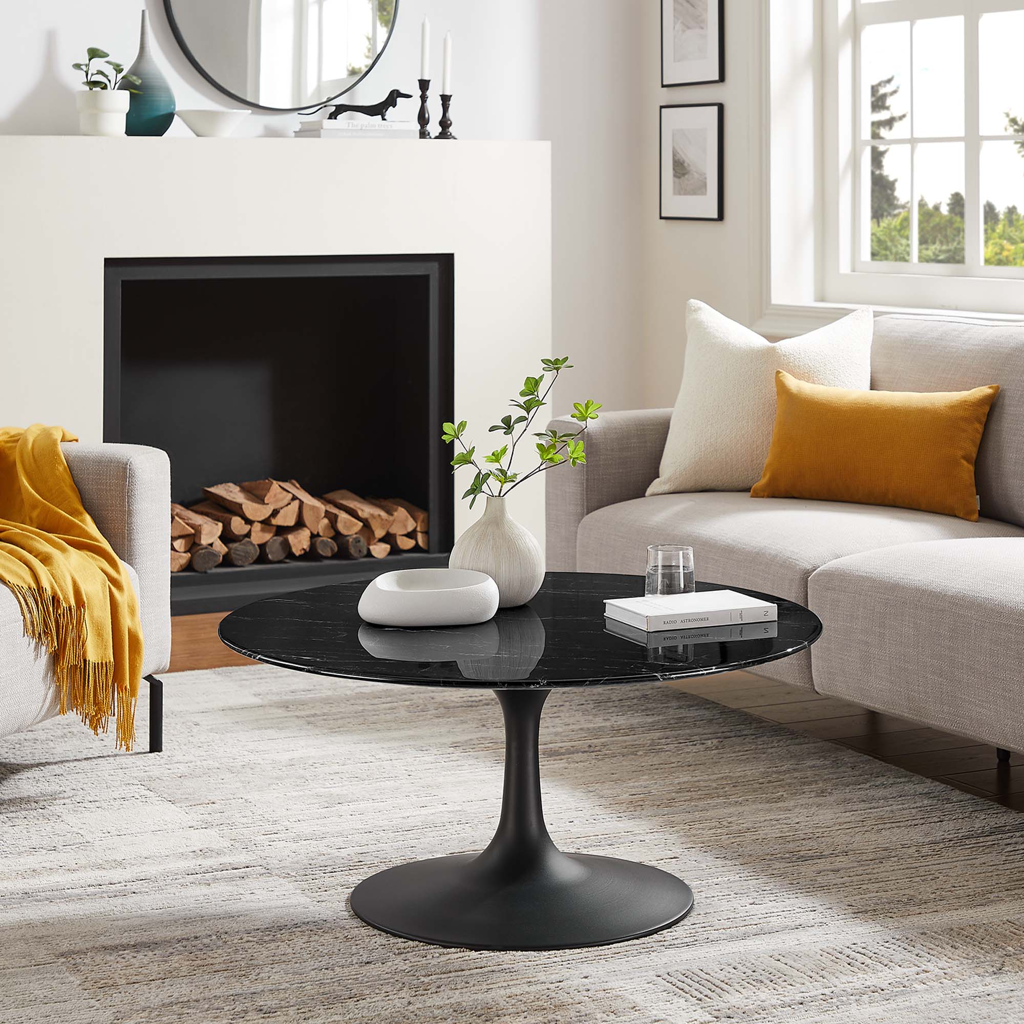 Lippa Round Artificial Marble Coffee Table view 8