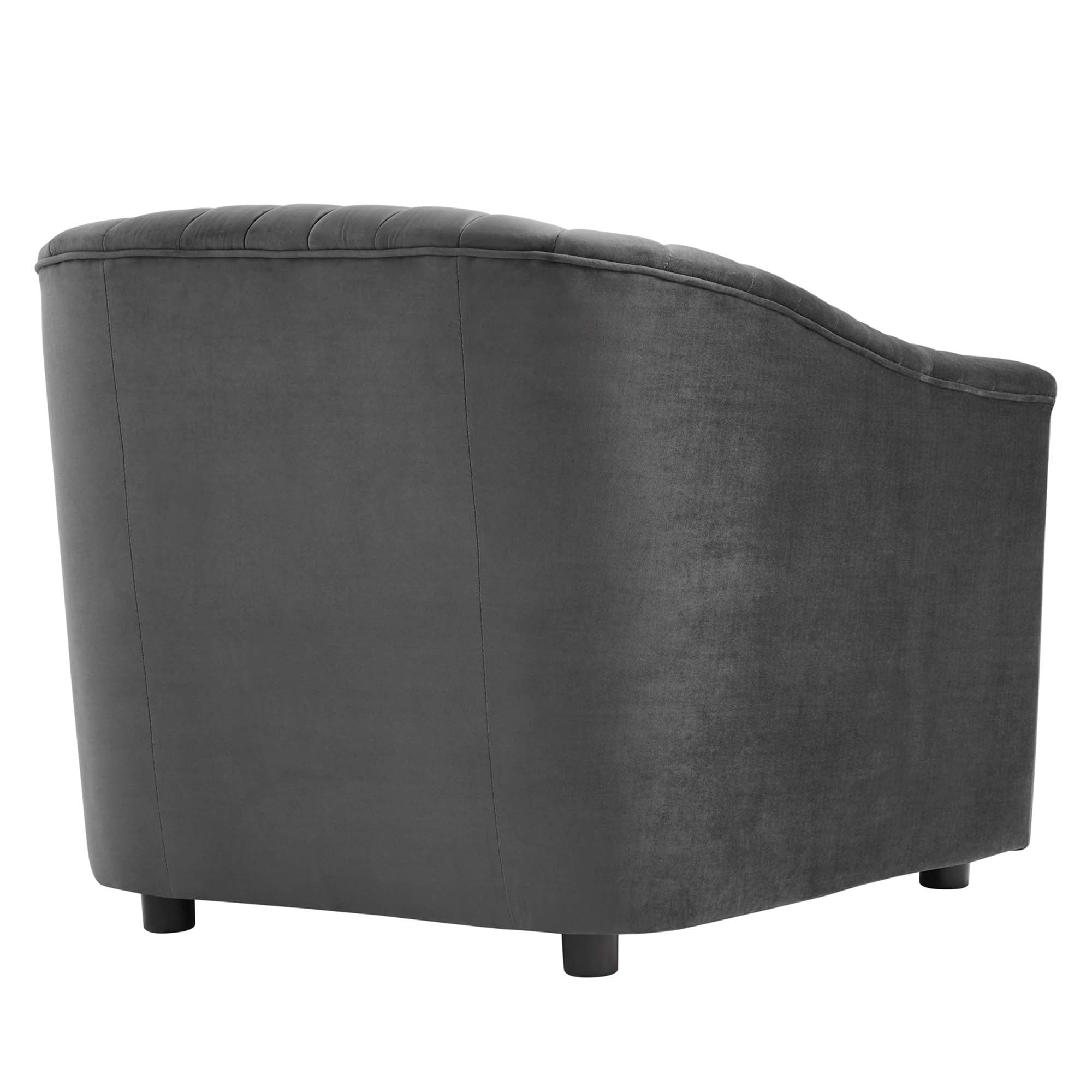 Announce Performance Velvet Channel Tufted Armchair view 6