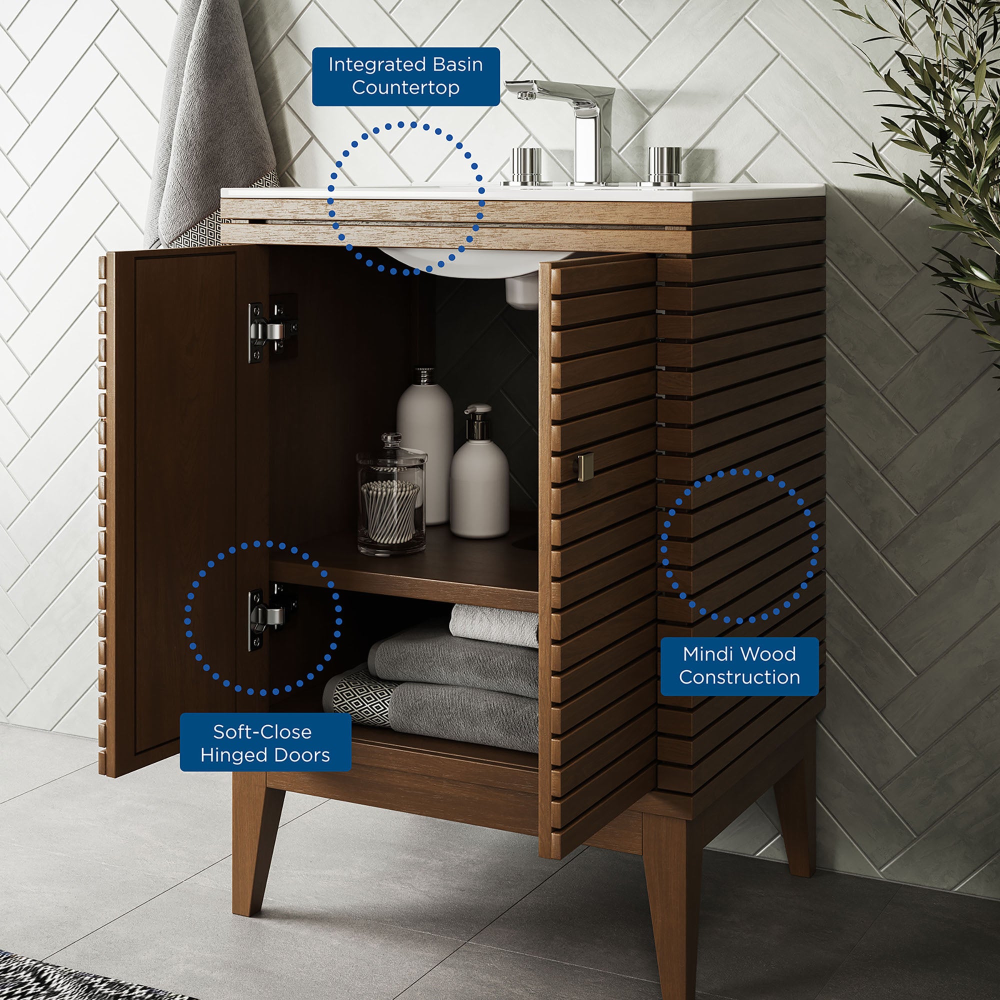 Ledger Bathroom Vanity Basin Included view 3