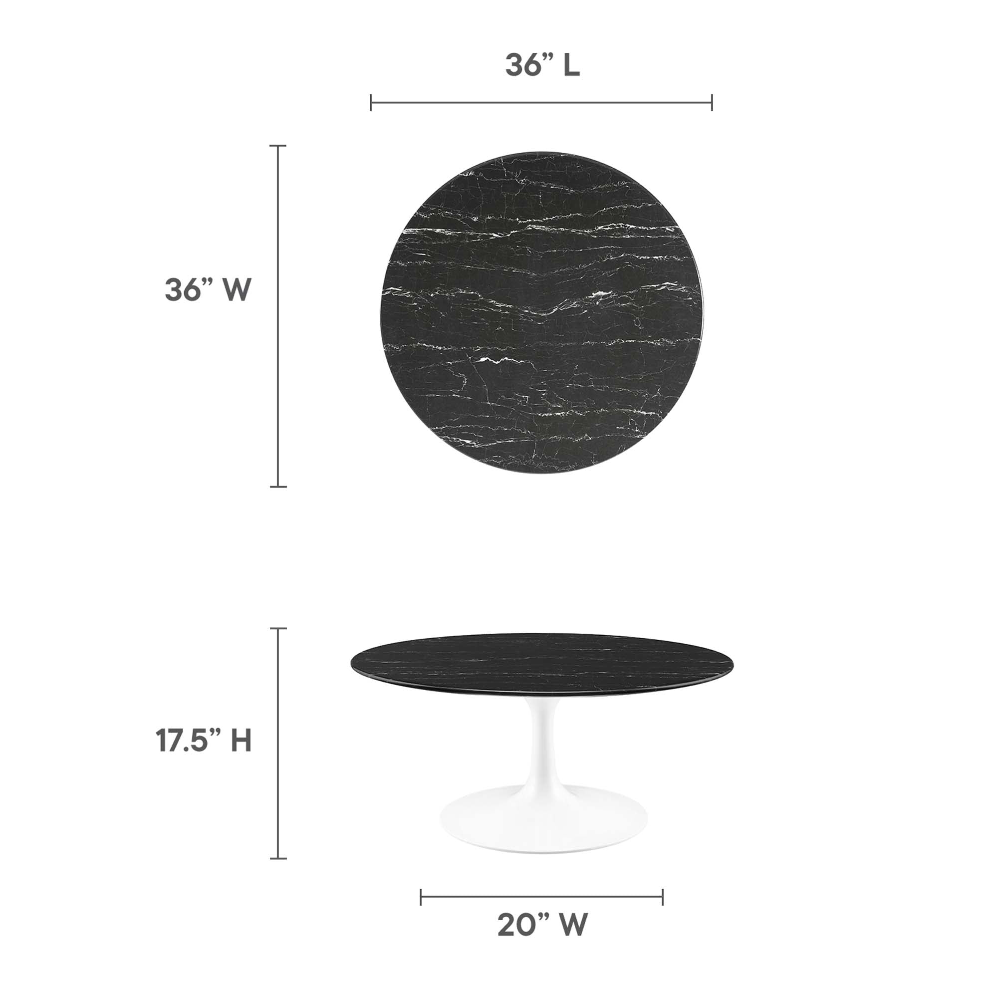 Lippa Round Artificial Marble Coffee Table view 4