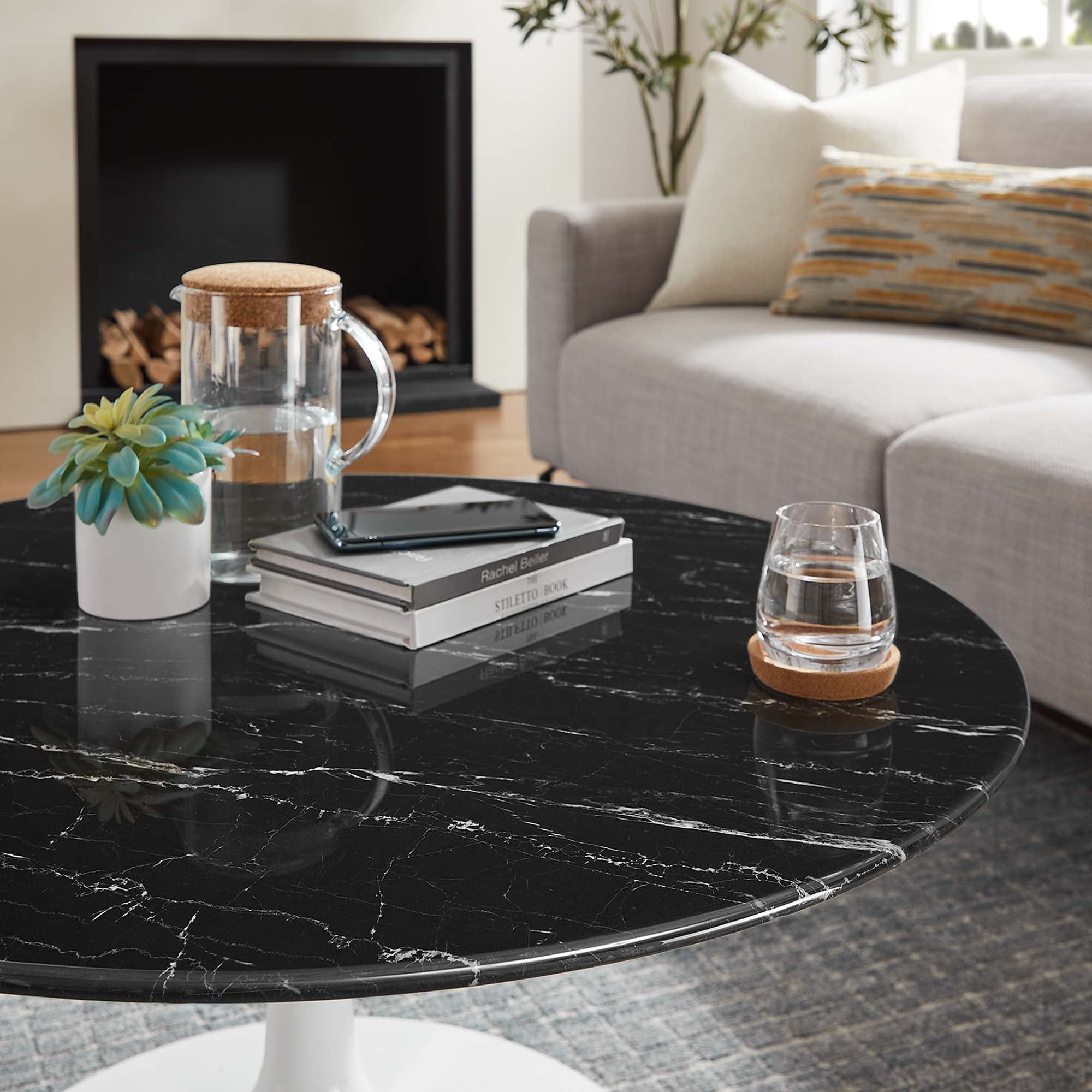 Lippa Round Artificial Marble Coffee Table view 5