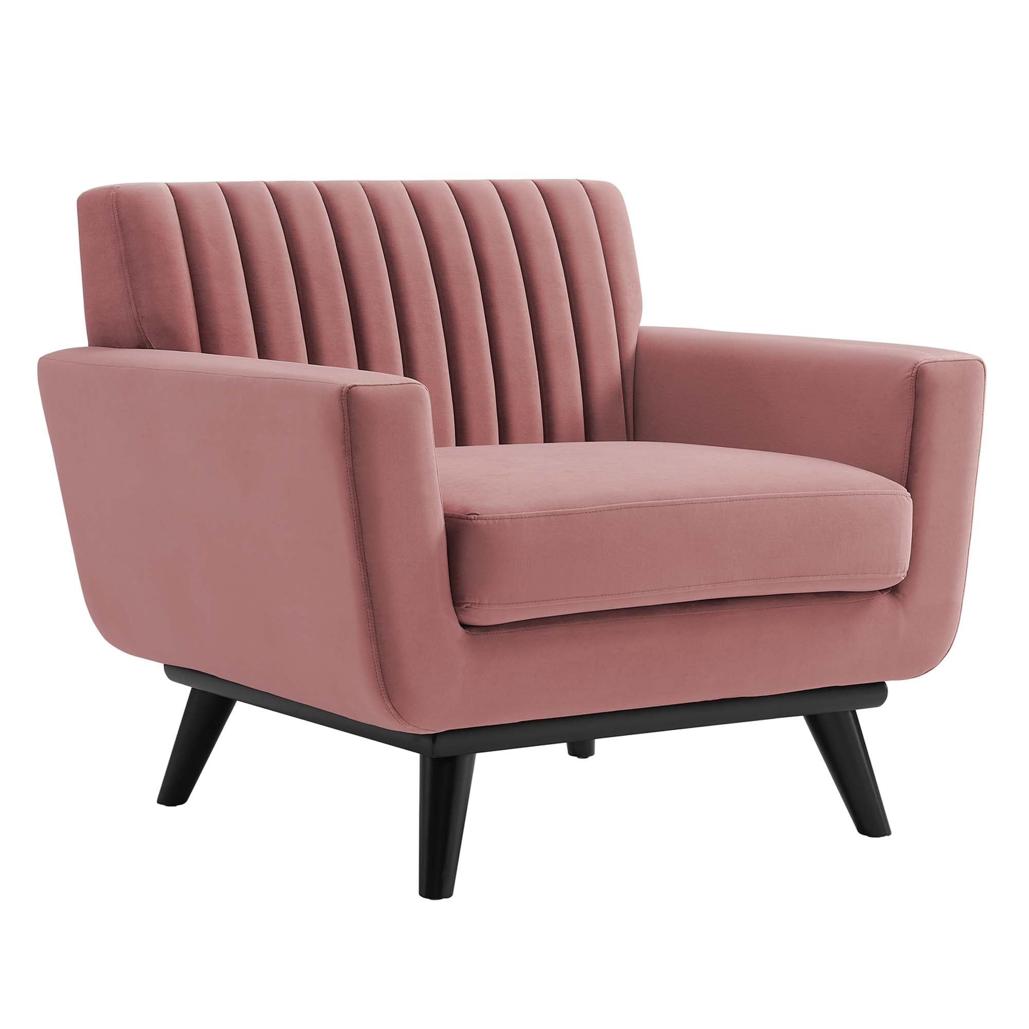 Engage Channel Tufted Performance Velvet Armchair view 1