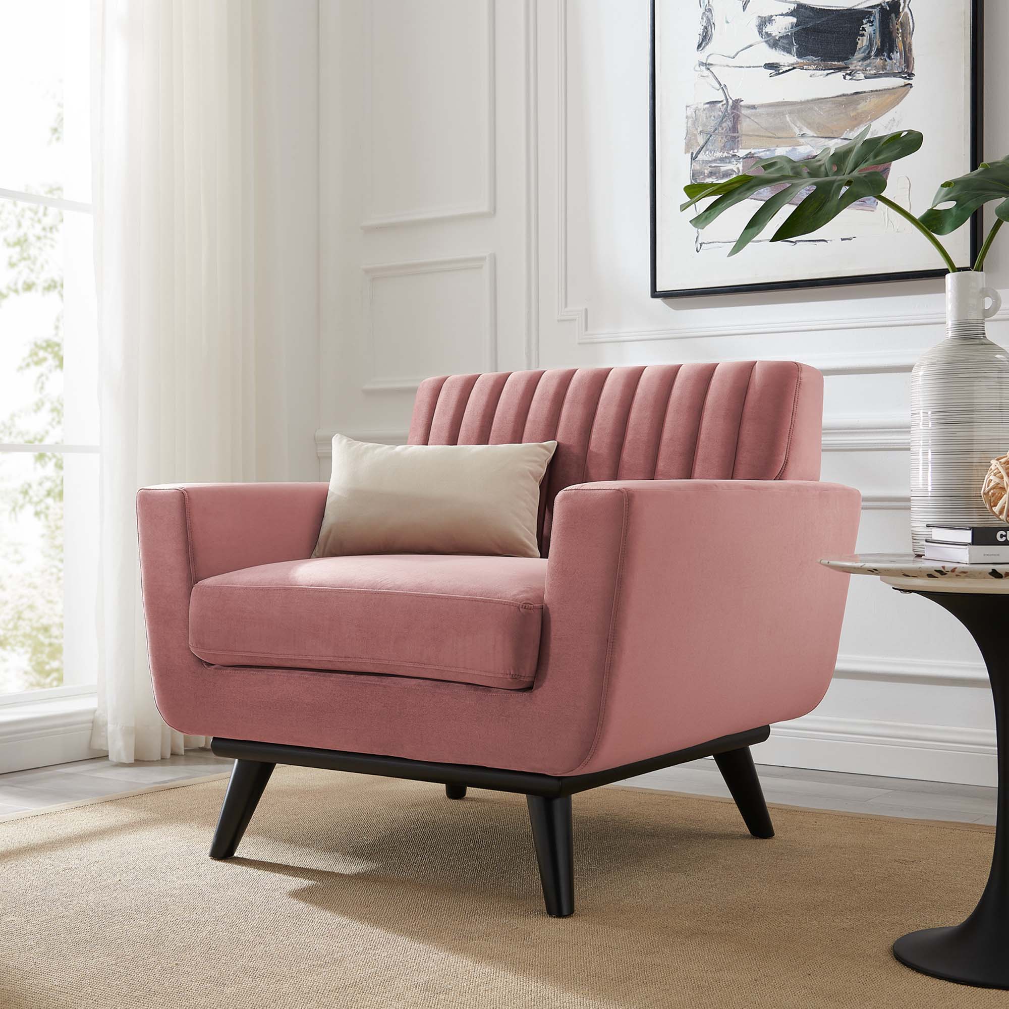 Engage Channel Tufted Performance Velvet Armchair view 2