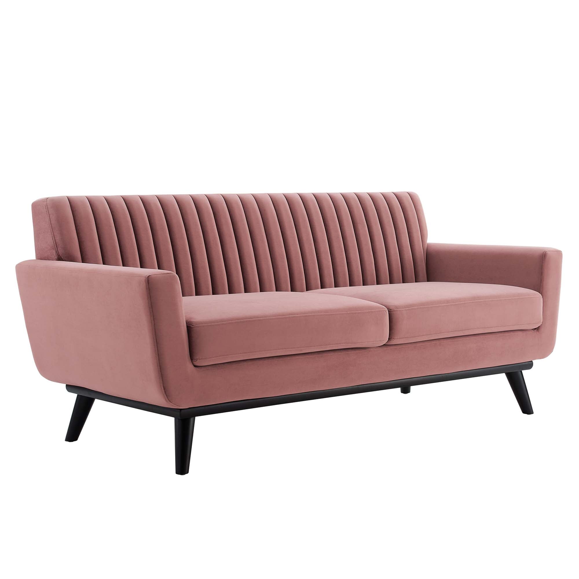 Engage Channel Tufted Performance Velvet Loveseat view 1