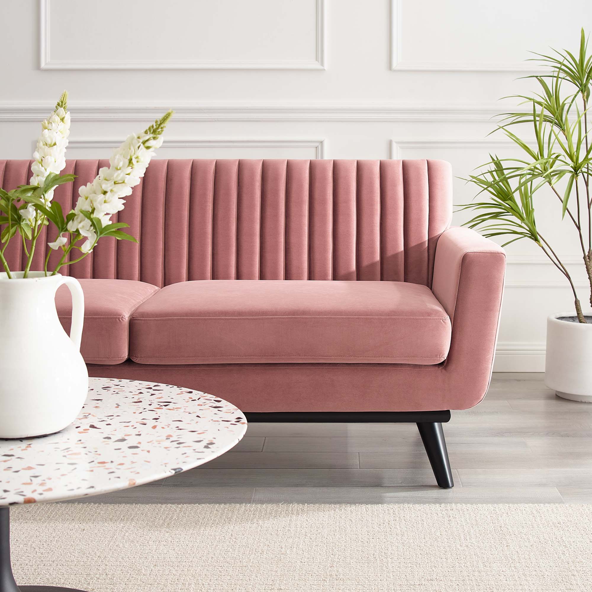 Engage Channel Tufted Performance Velvet Loveseat view 3