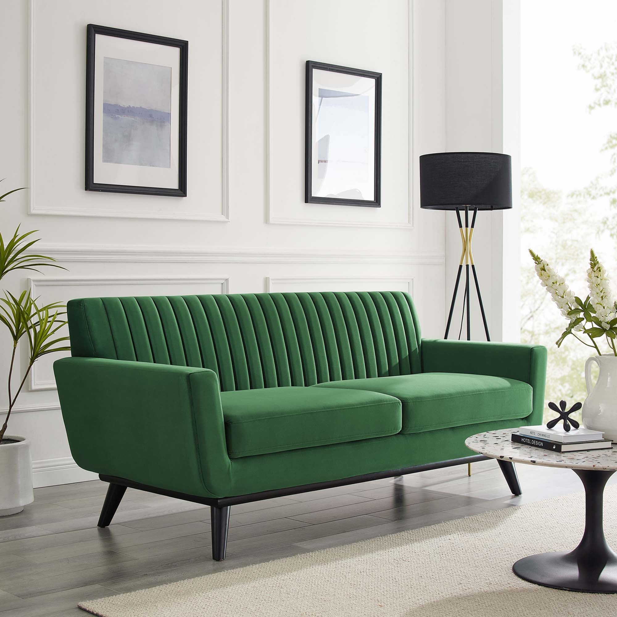 Engage Channel Tufted Performance Velvet Loveseat view 8