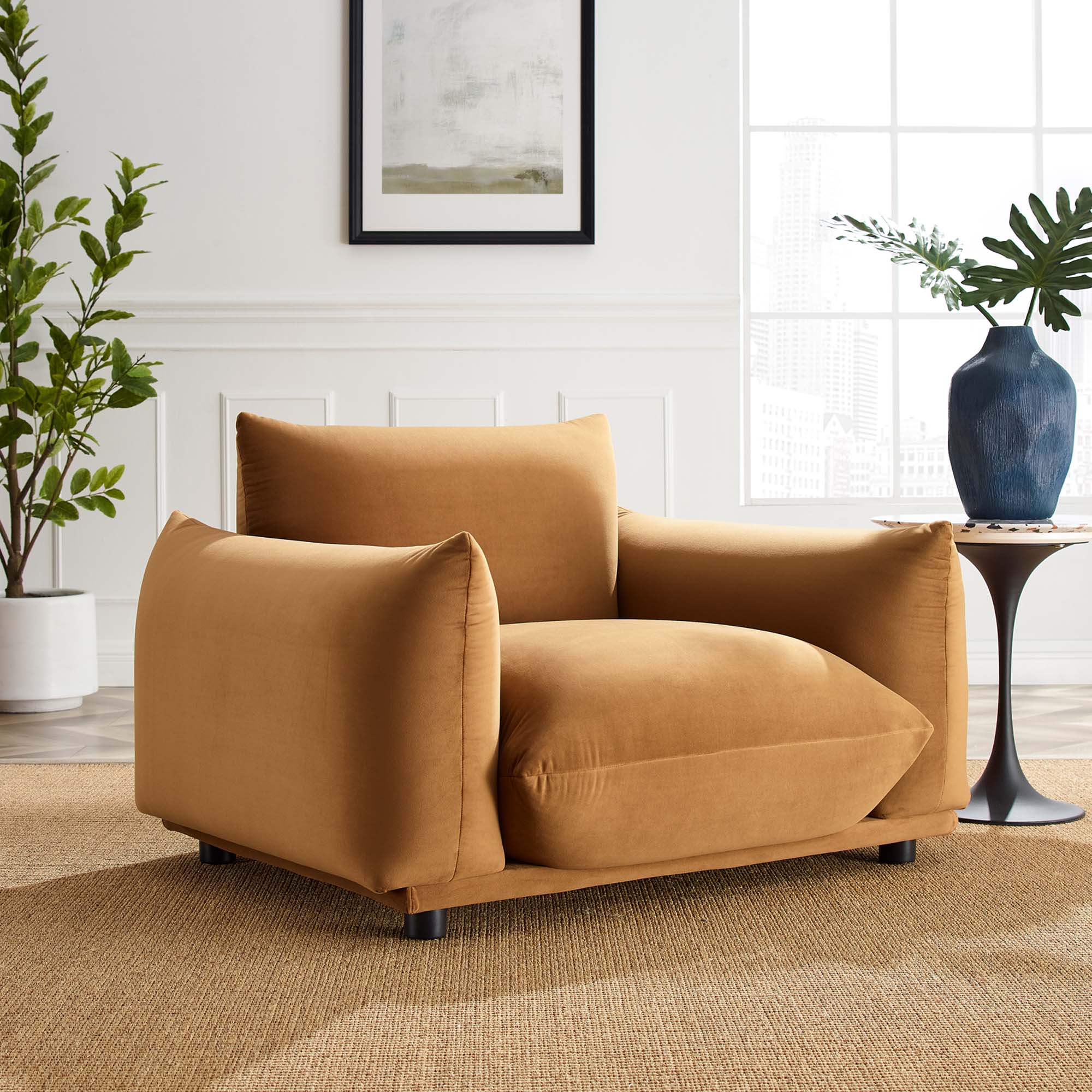 Copious Performance Velvet Armchair view 2