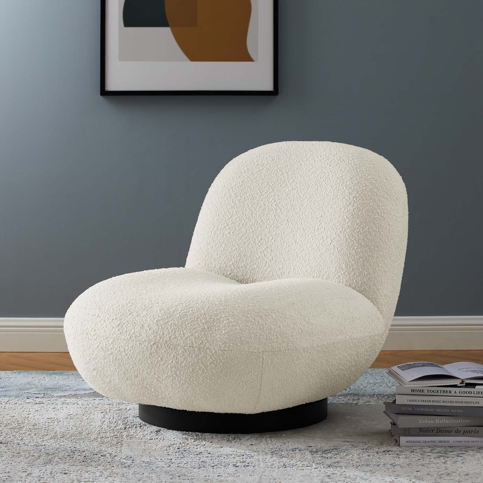 Kindred Boucle Upholstered Swivel Chair view 2