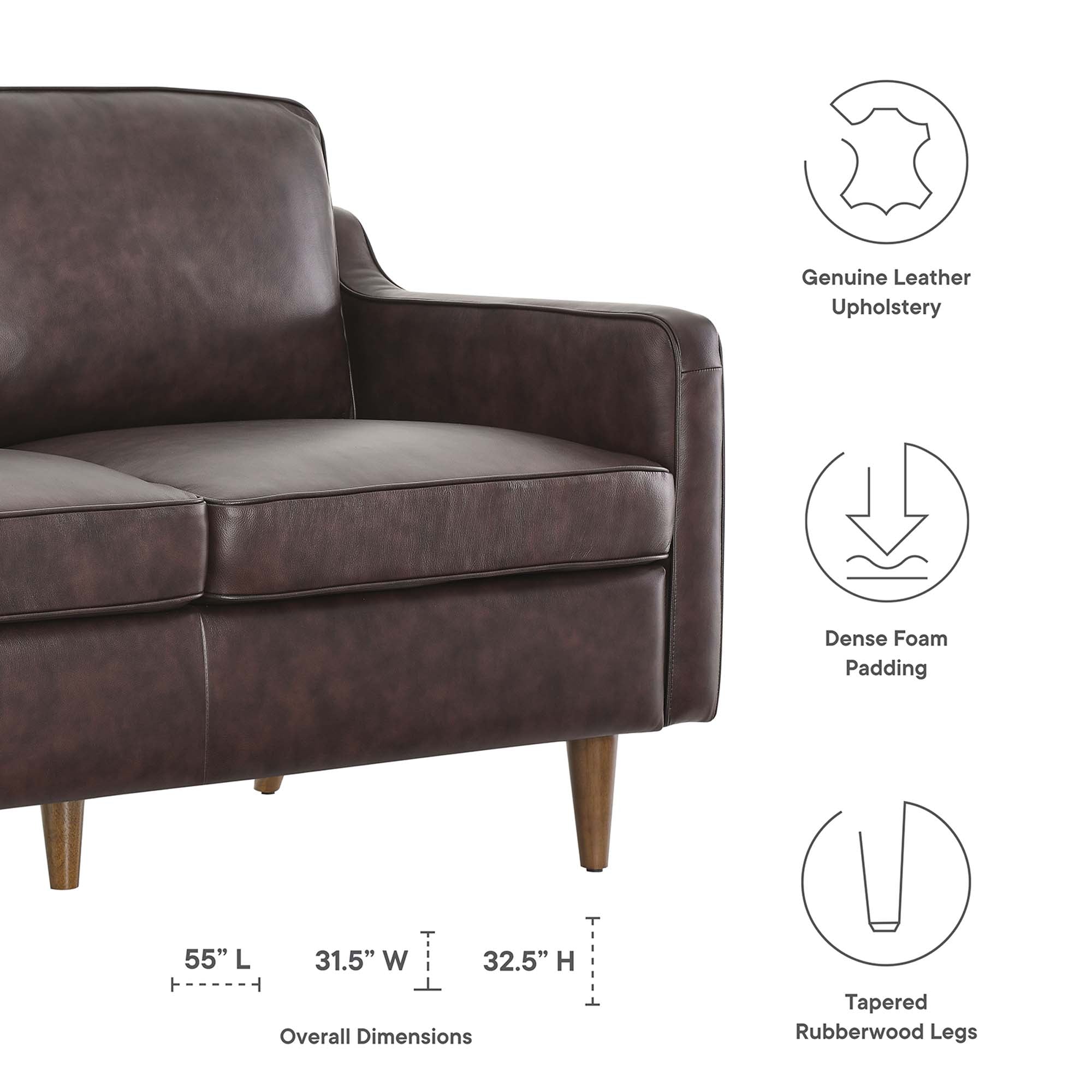 Impart Genuine Leather Loveseat view 3