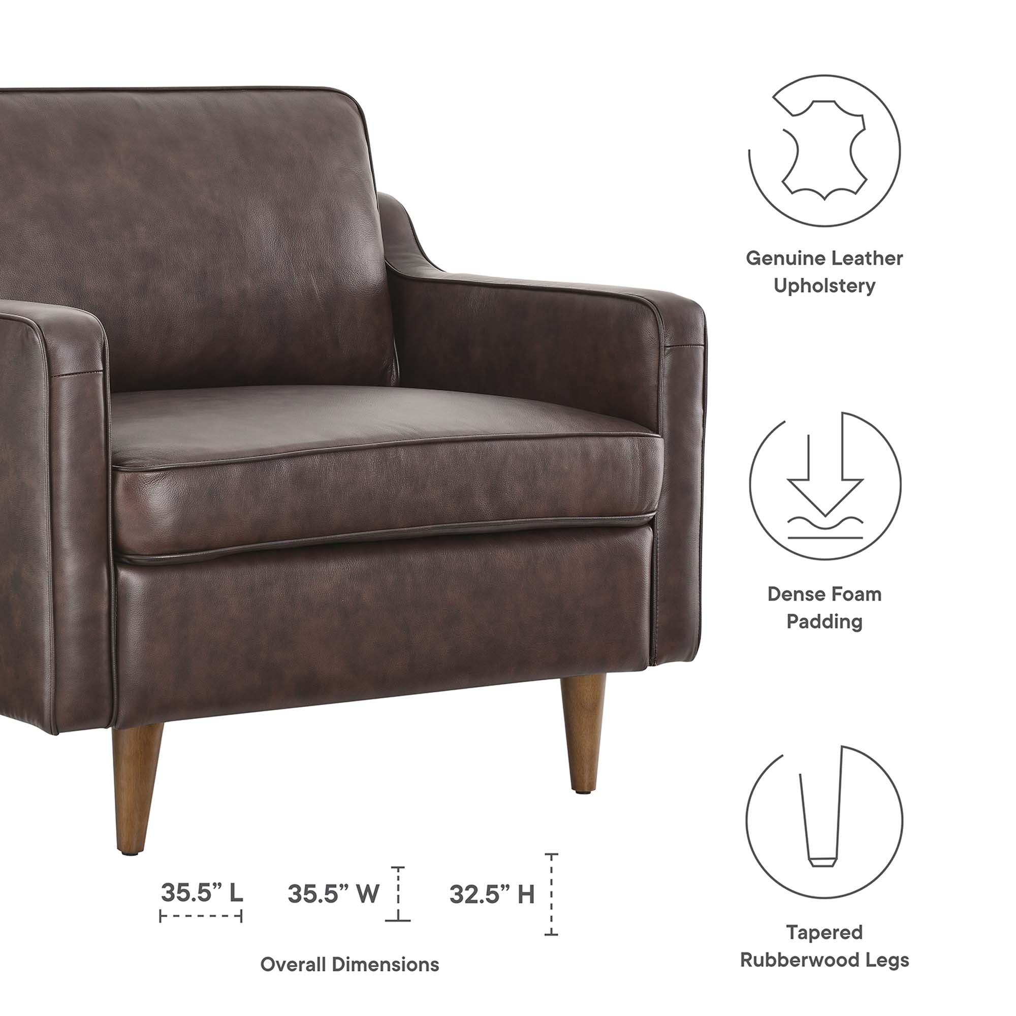 Impart Genuine Leather Armchair view 3