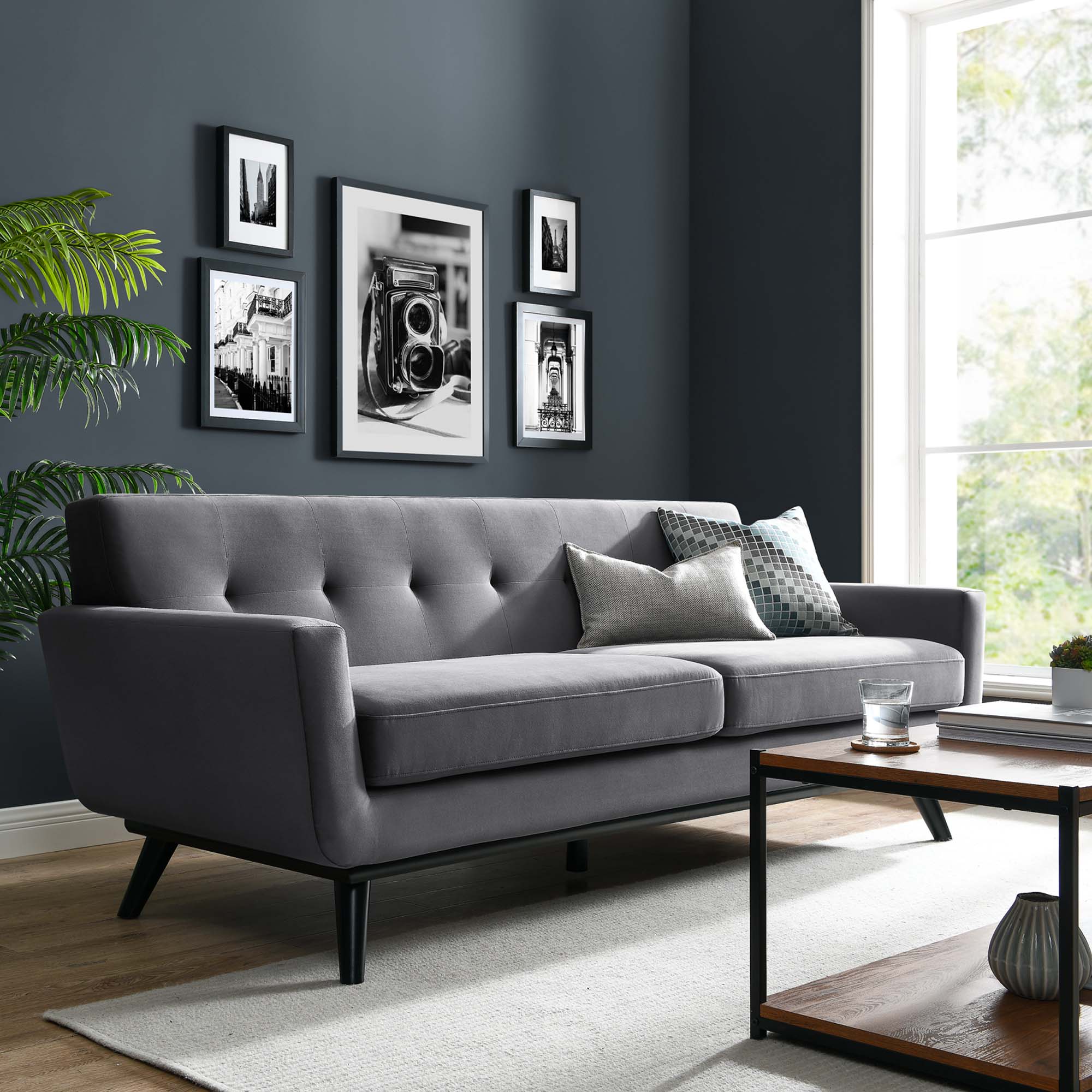 Engage Performance Velvet Sofa view 2