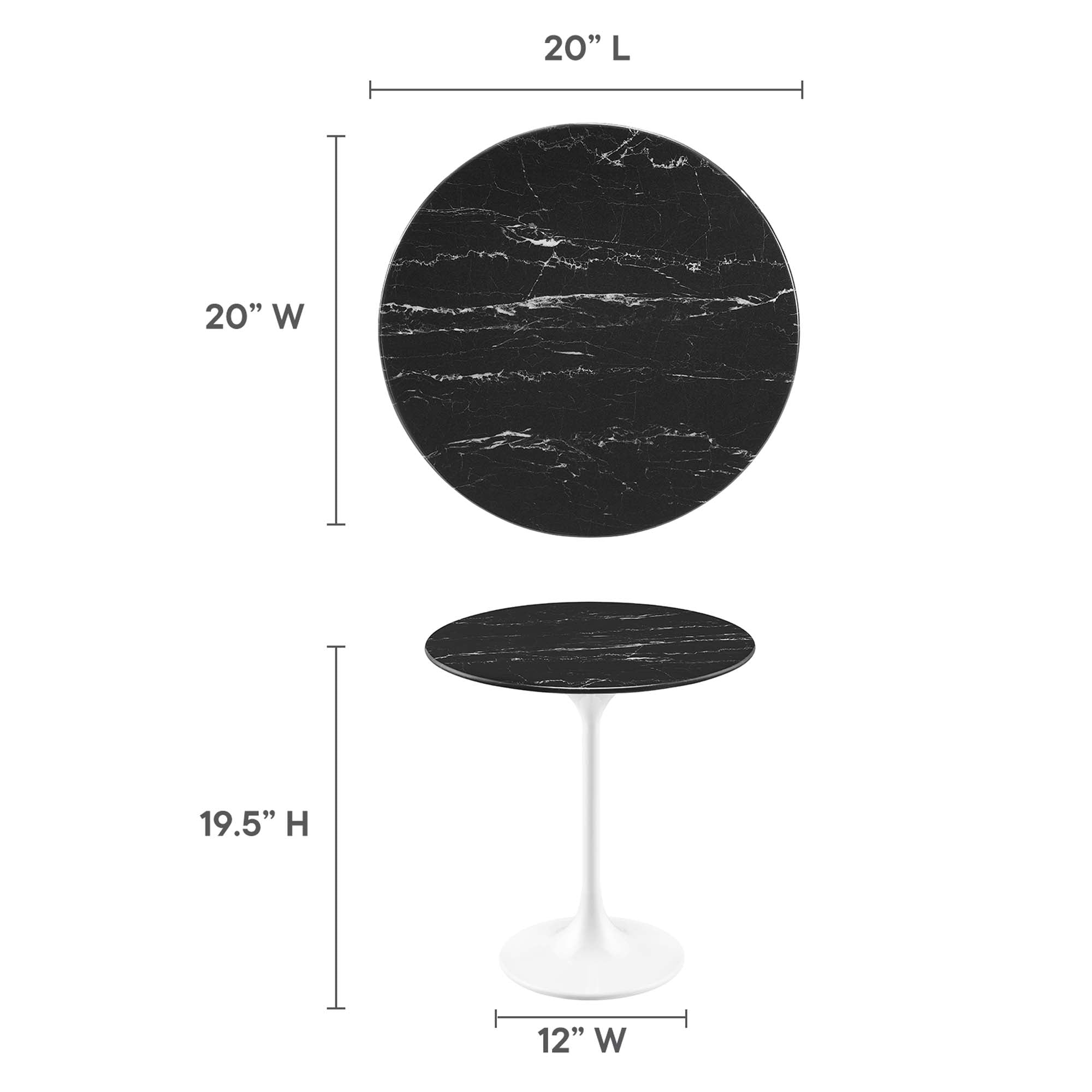Lippa Round Artificial Marble Side Table - Image 4