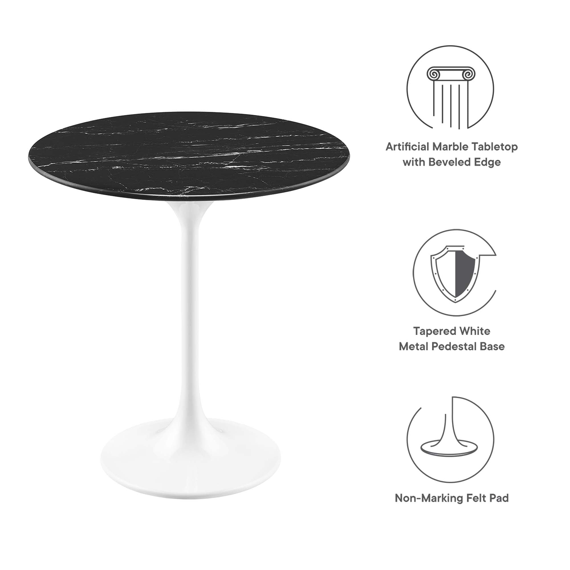 Lippa Round Artificial Marble Side Table - Image 3