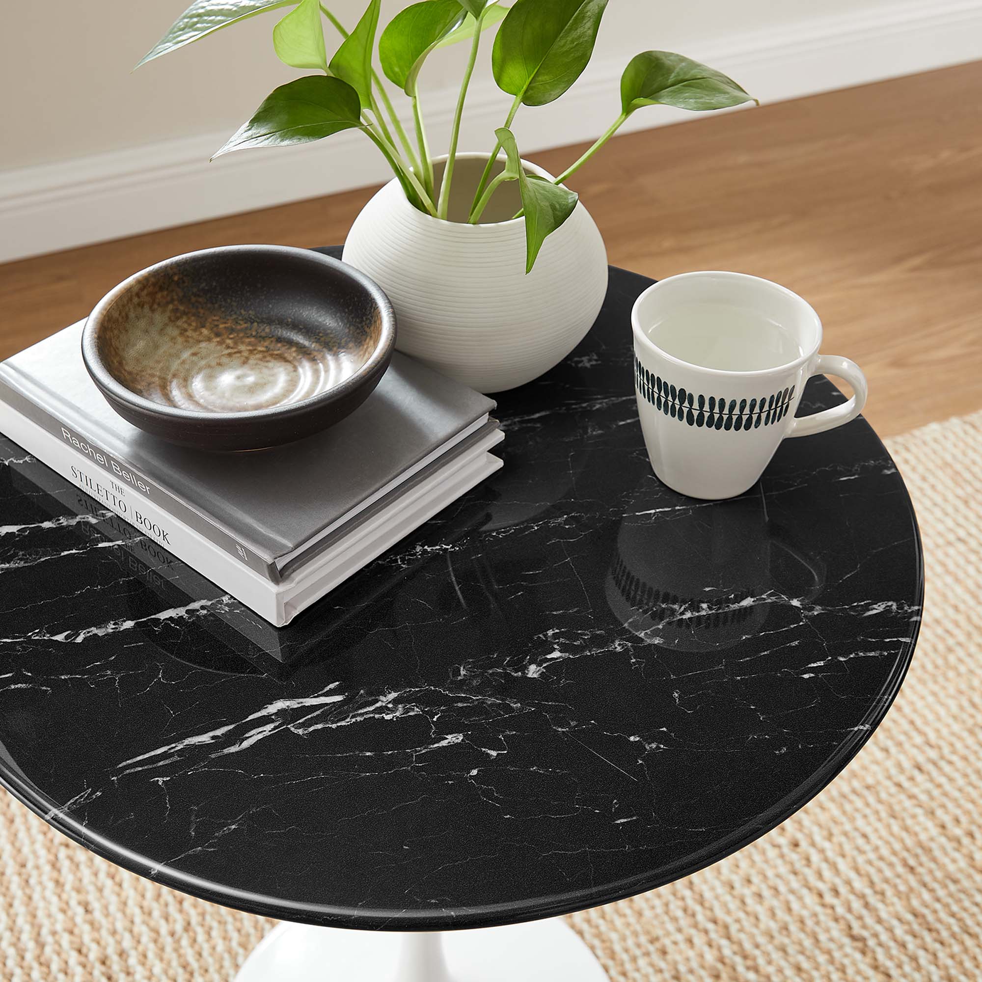 Lippa Round Artificial Marble Side Table - Image 5