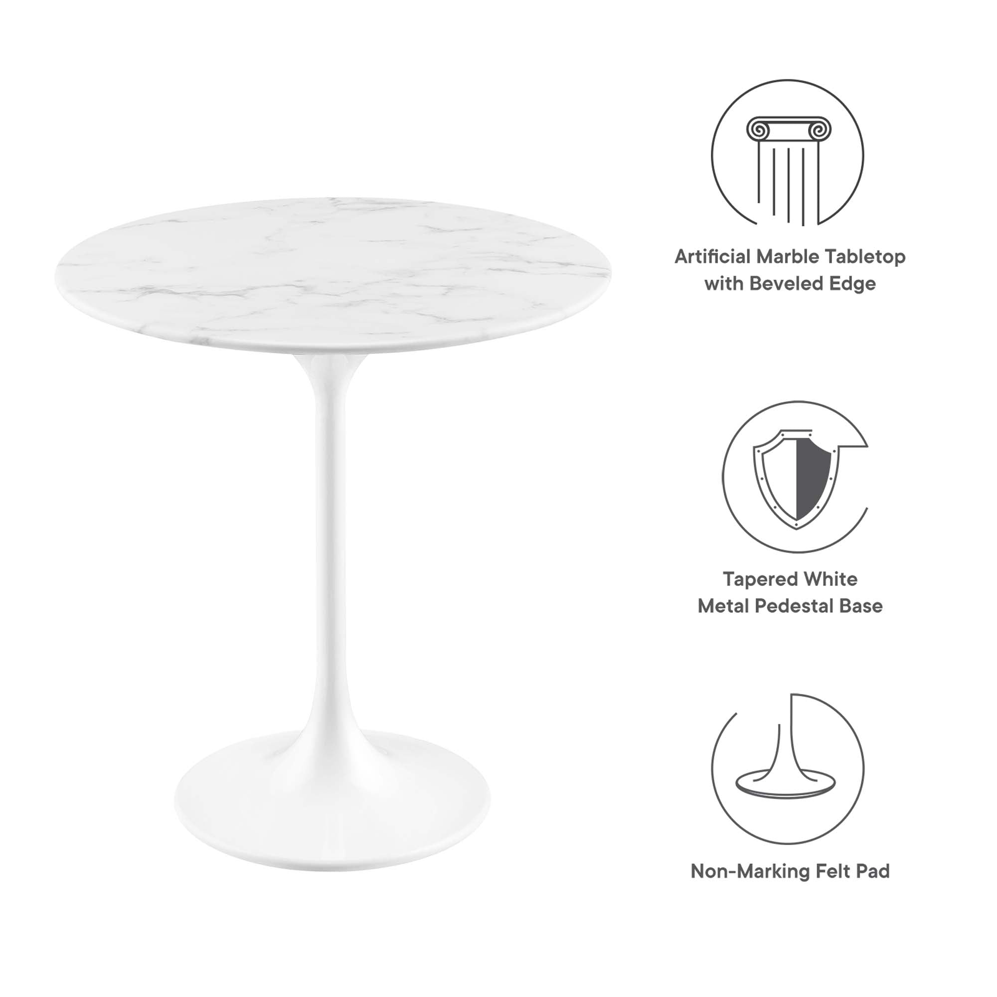 Lippa Round Artificial Marble Side Table - Image 10