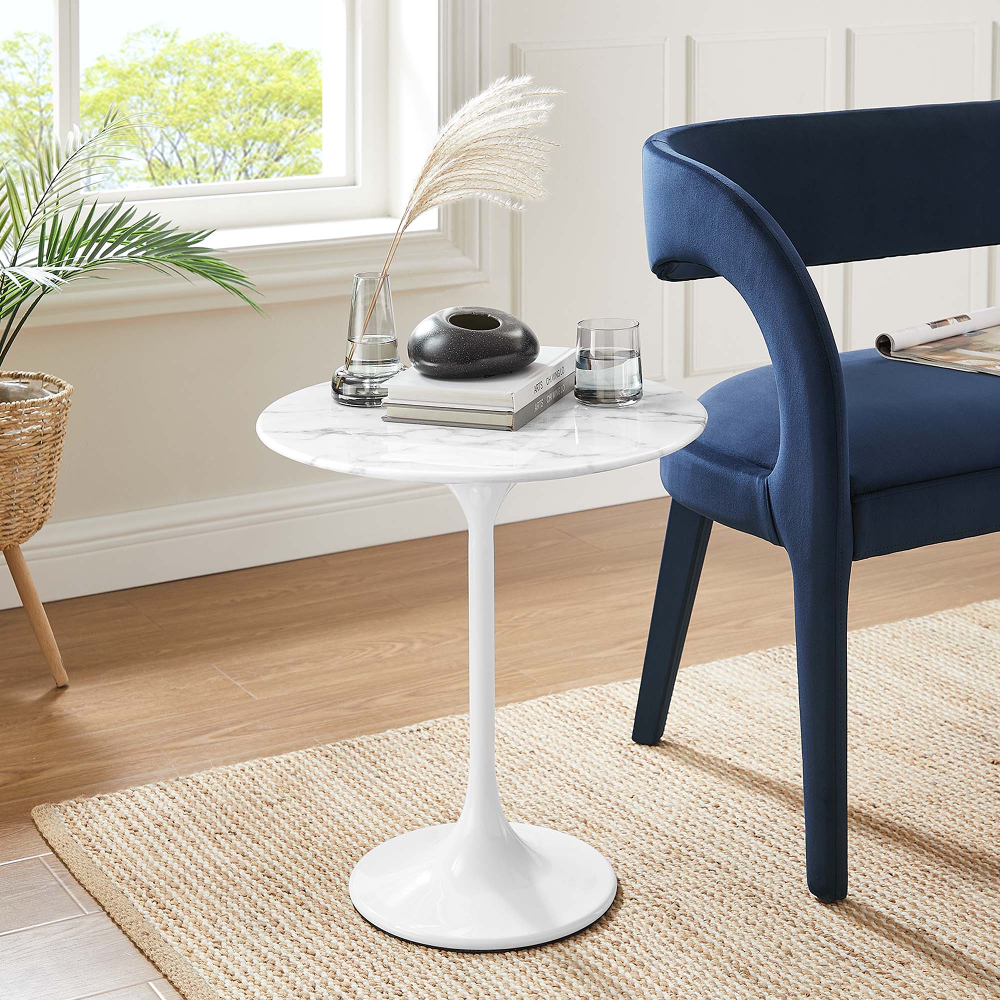 Lippa Round Artificial Marble Side Table - Image 8